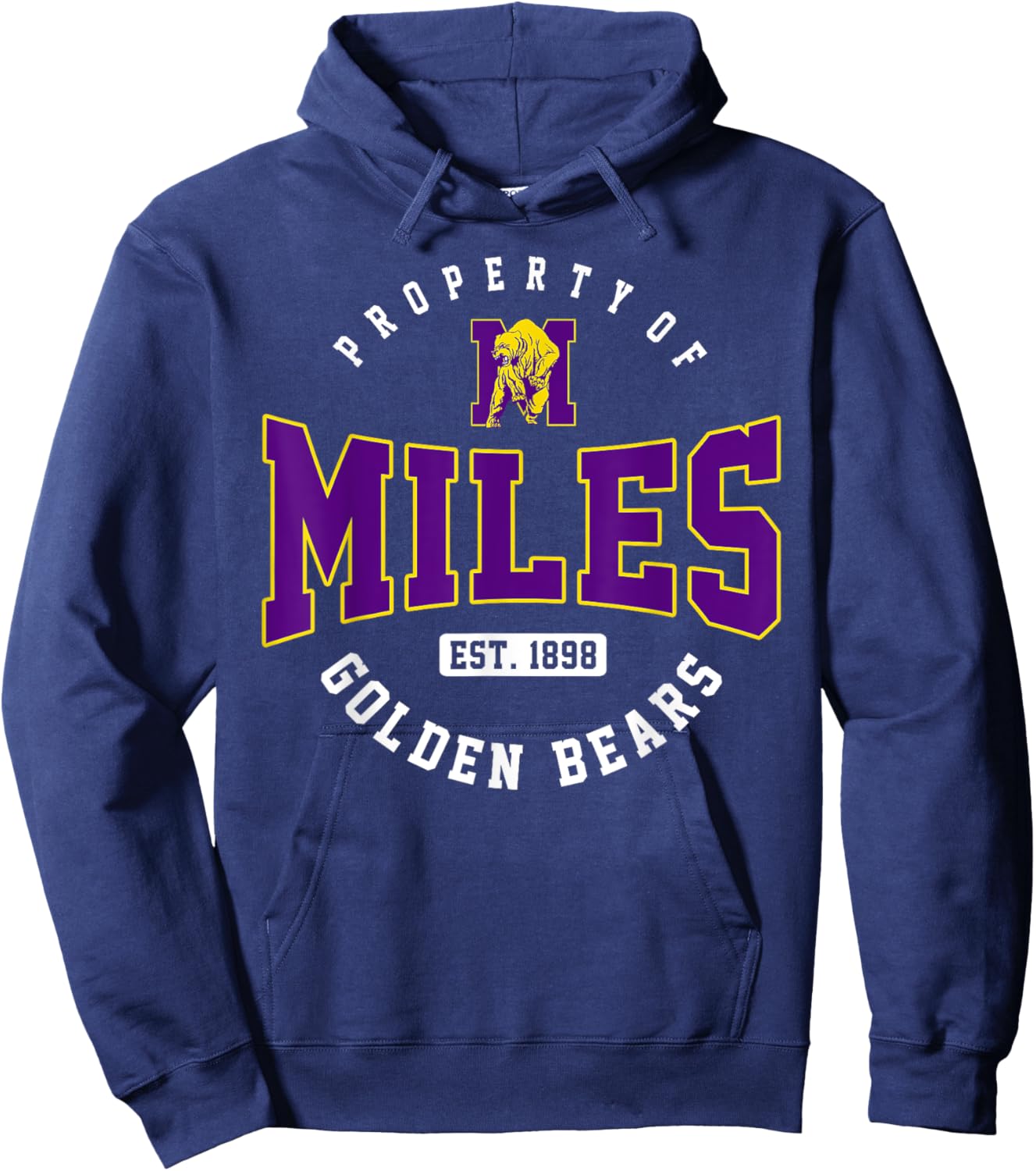 Property of Miles College Athletics Arch Vintage Design Hoodie - Hoodie | Navy