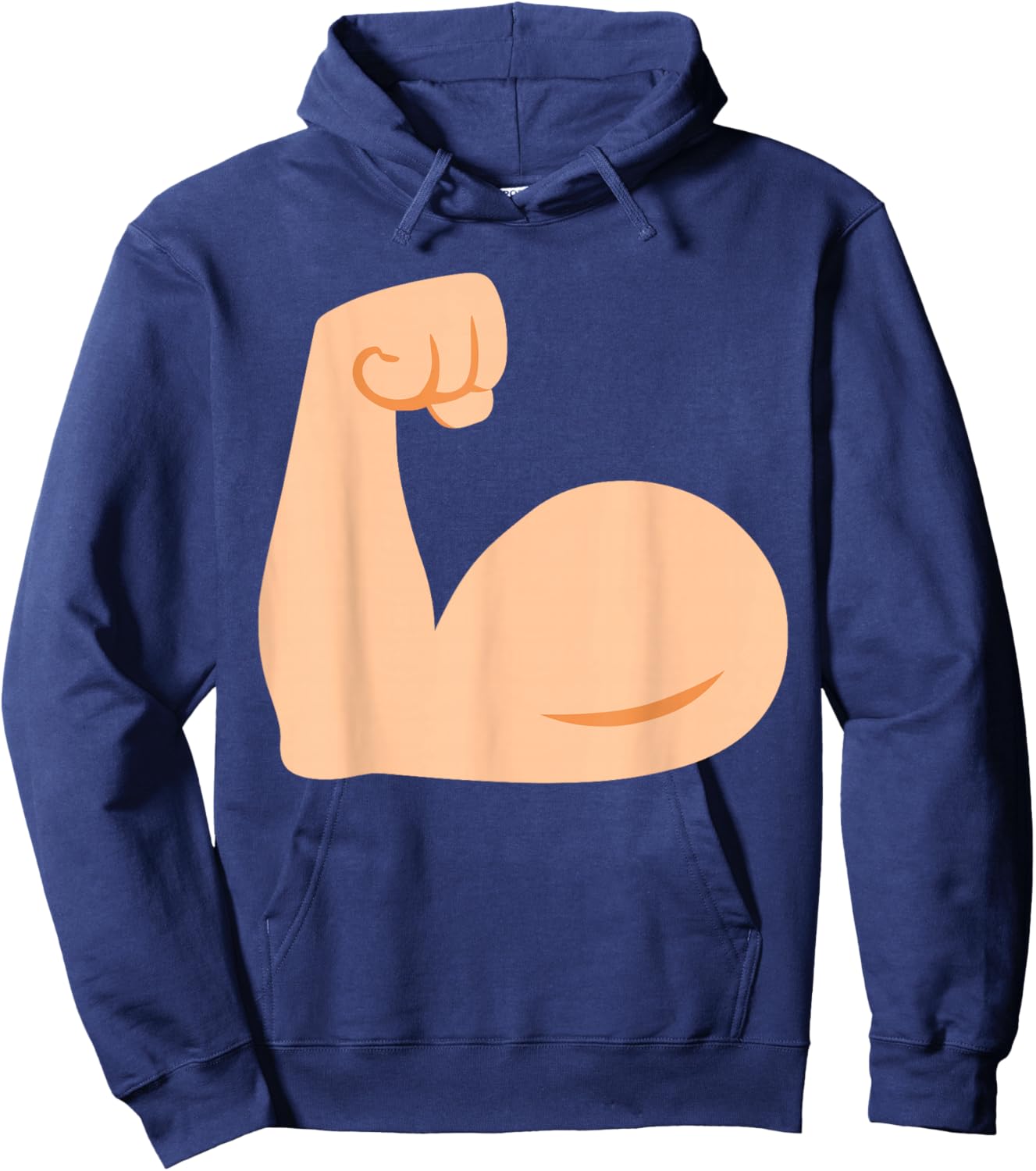 Funny Emoticon Flexed Biceps Flexing Arm Muscles Hoodie - Hoodie | Navy