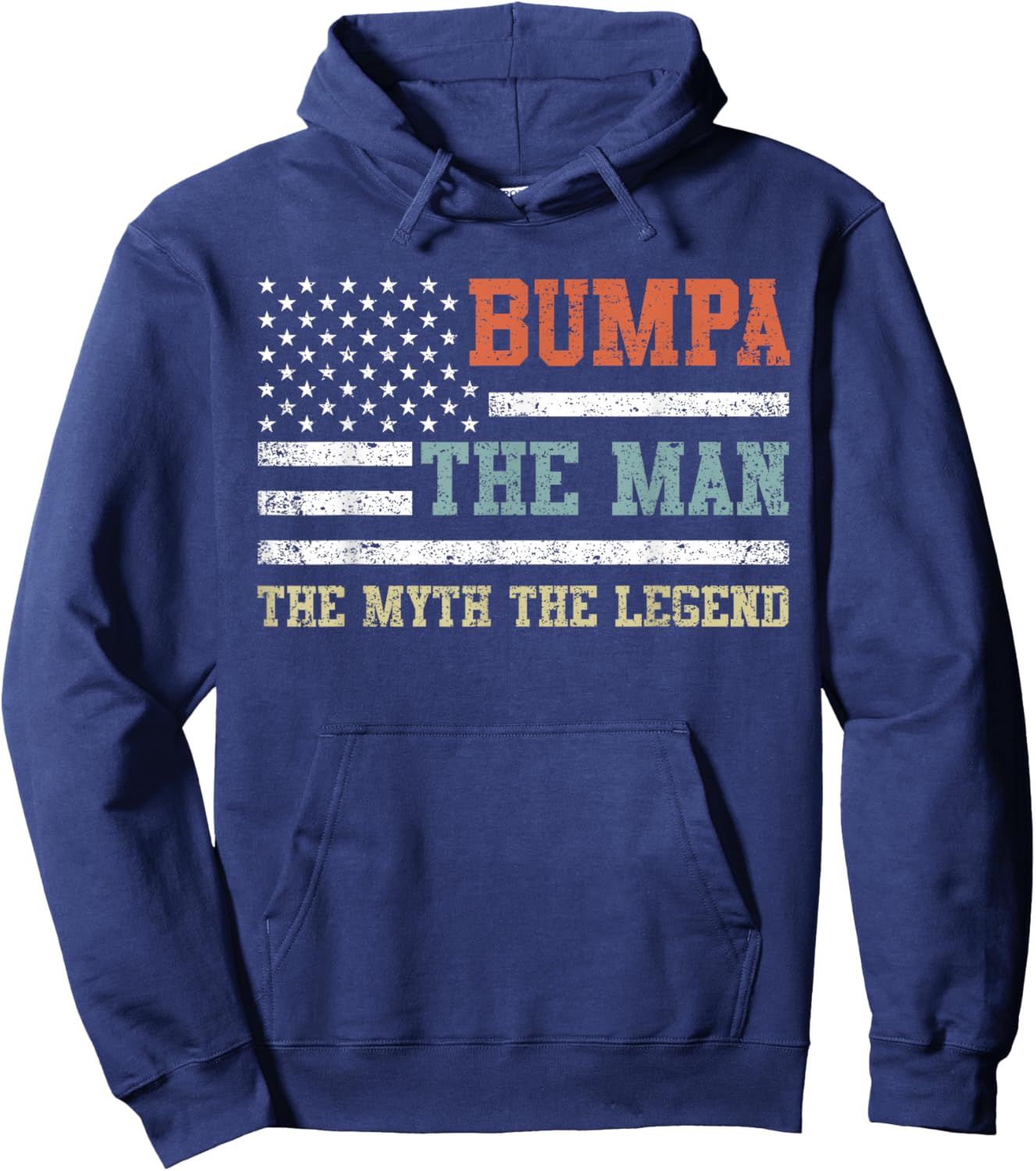 Bumpa The Man The Myth The Legend Us Flag Father's Day Hoodie - Hoodie | Navy