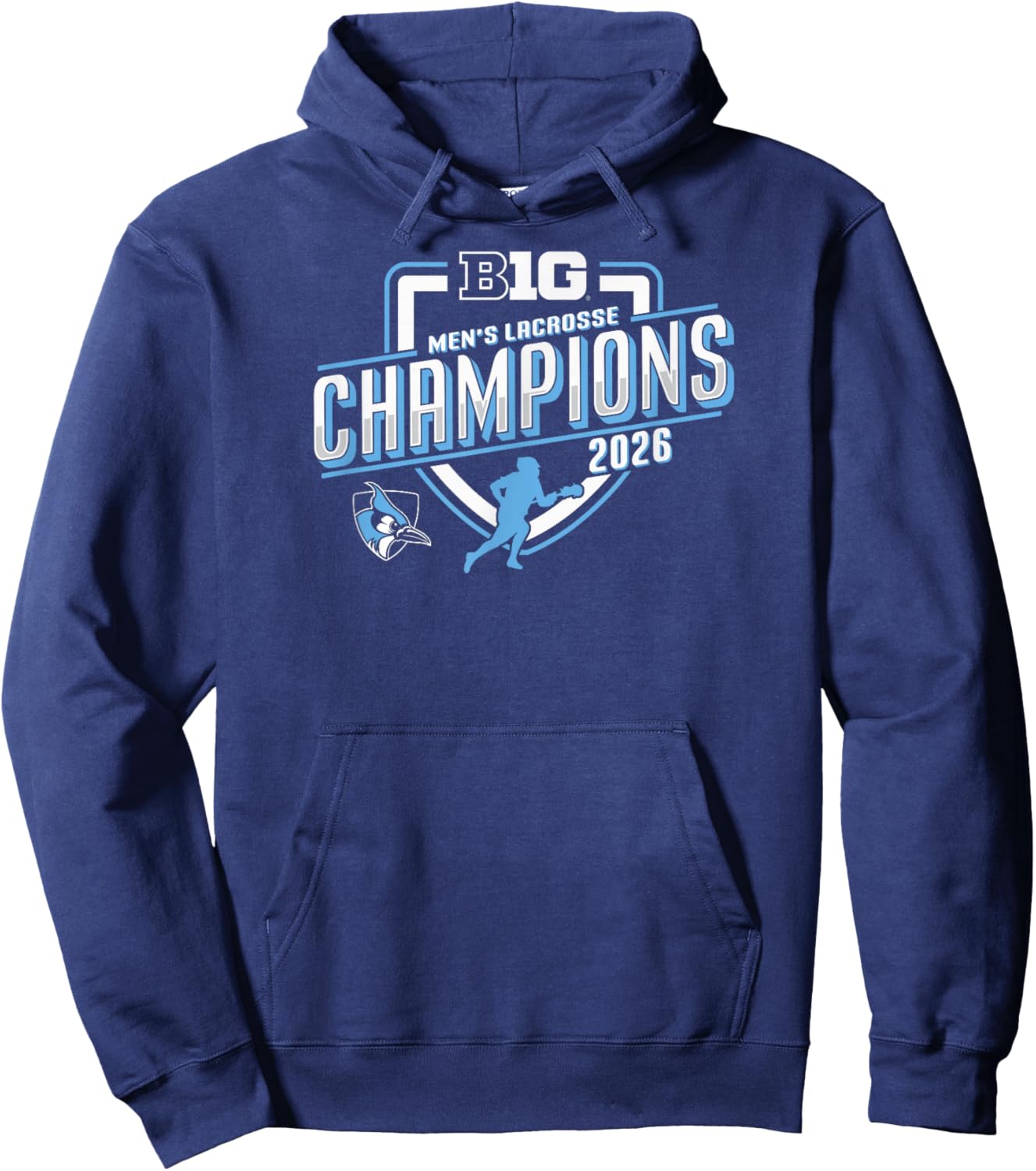 Johns Hopkins Blue Jays Big Ten Champs Men's Lacrosse 2026 Hoodie - Hoodie | Navy