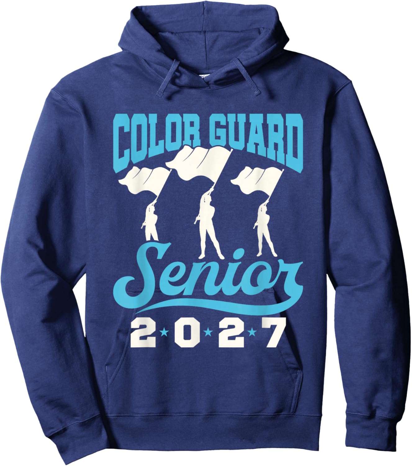 Color Guard Senior 2027 Flags Hoodie - Hoodie | Navy