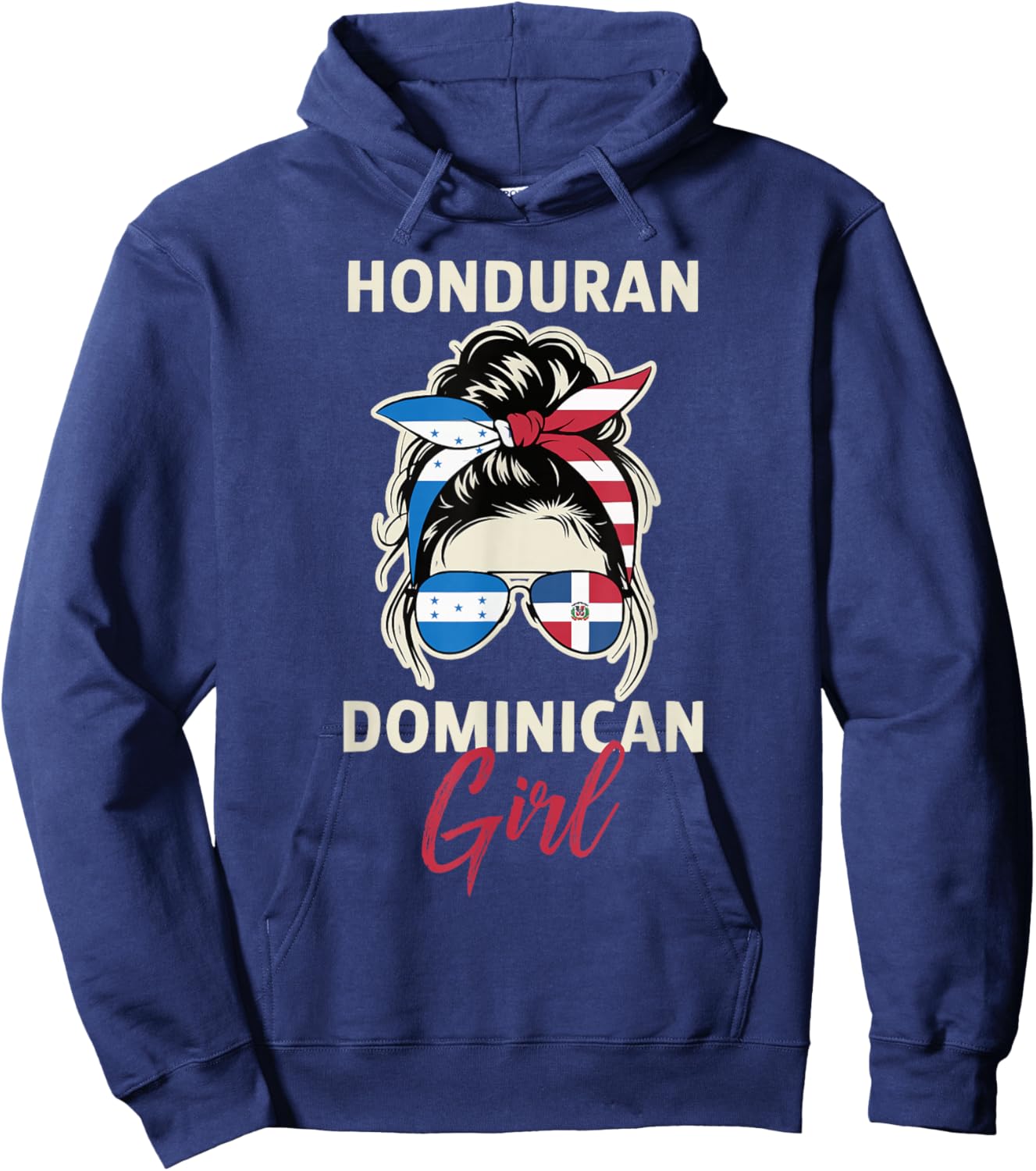 Half Dominican Half Honduran Dominican Republic Honduras Hoodie - Hoodie | Navy