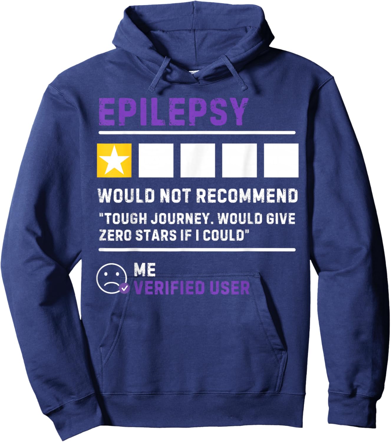 Would not Recommend Seizure Support Epilepsy Awareness Hoodie - Hoodie | Navy