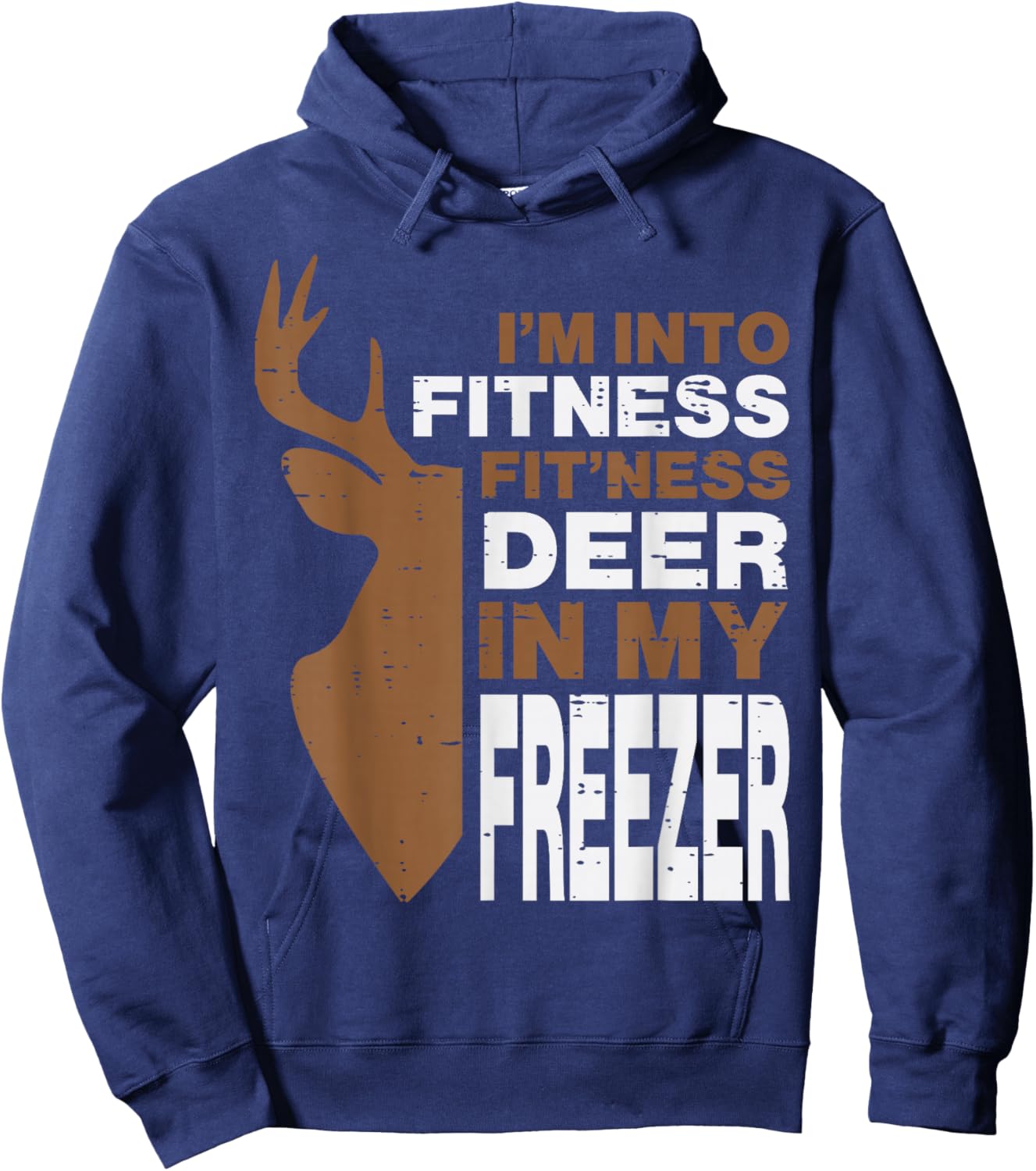 Hunting Fitness Deer In Freezer Funny Hunter Men Women Kids Hoodie - Hoodie | Navy