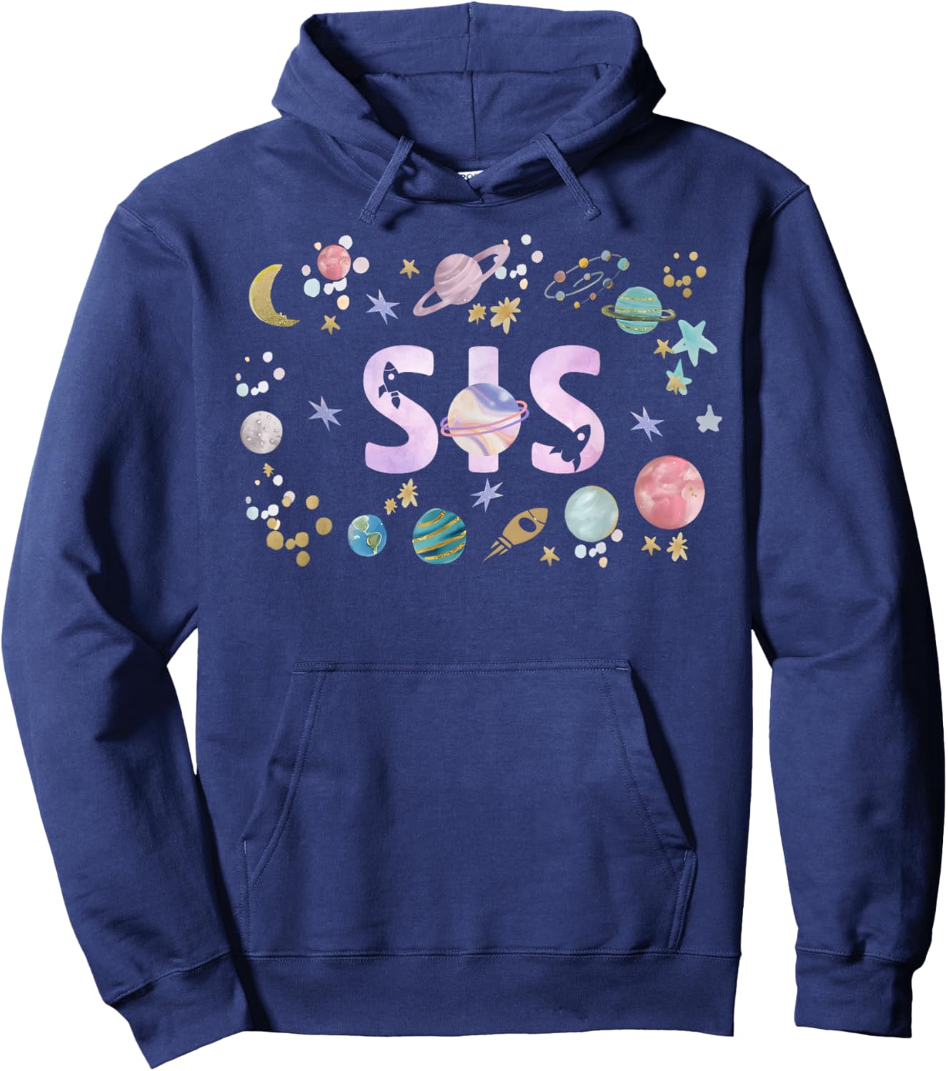 Sis Outer Space Birthday Girl 1st Trip Around The Sun Hoodie - Hoodie | Navy