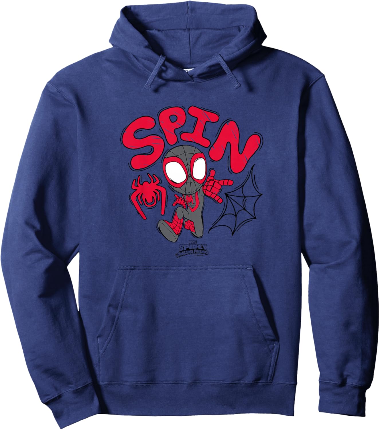 Kids Spidey and His Amazing Friends - Spin Scribble Hoodie - Hoodie | Navy