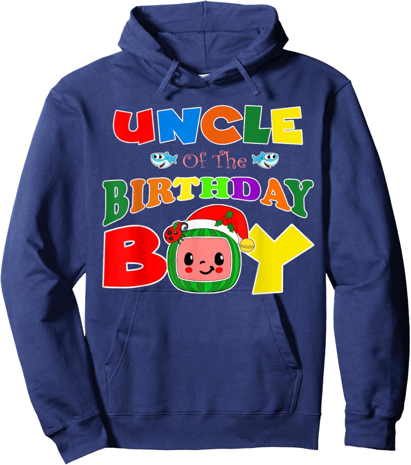 Uncle Of The Birthday Boy Funny Melon Family Matching Hoodie - Hoodie | Navy
