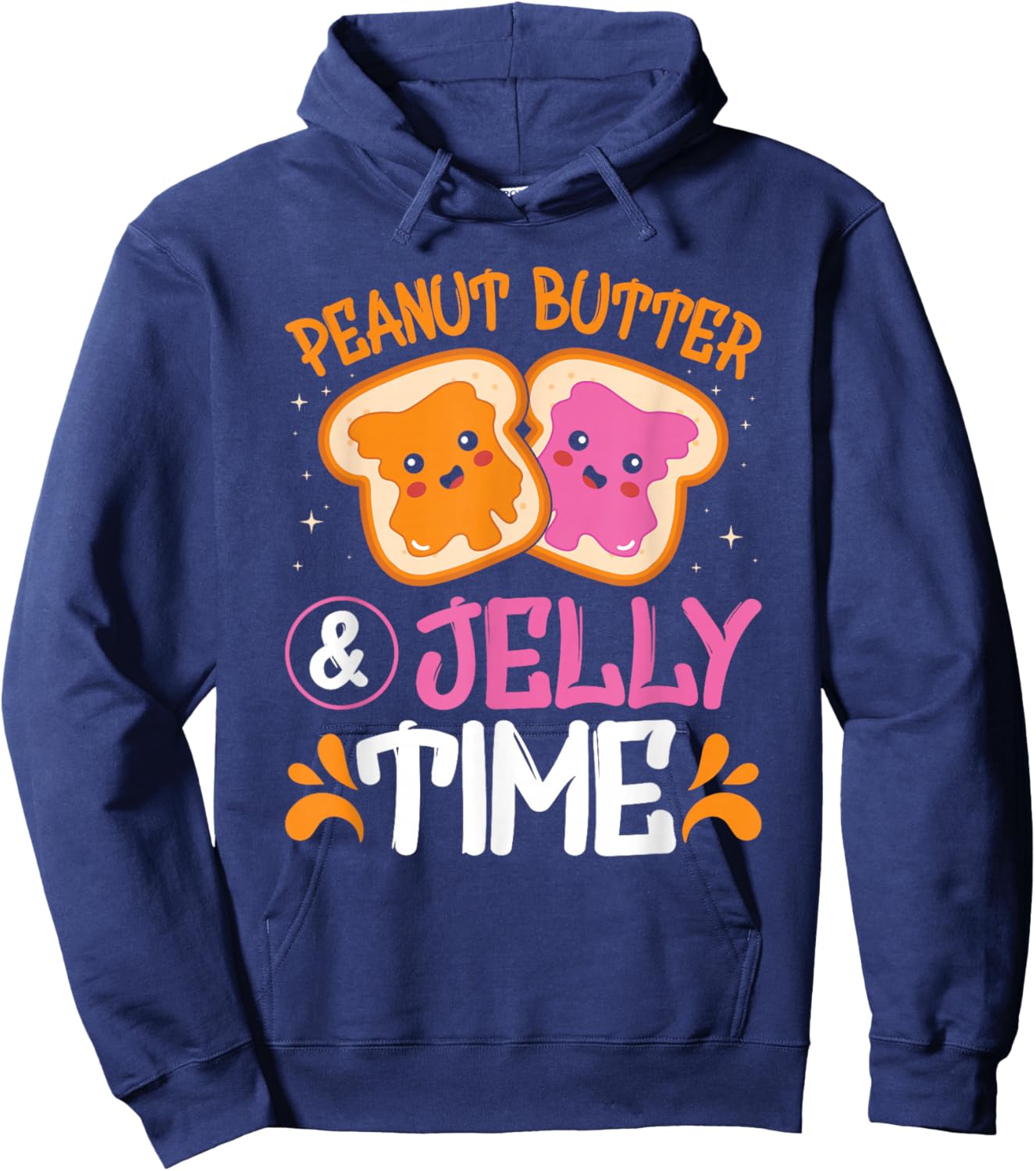 Peanut Butter Jelly Time Best Friends Matching Couples Hoodie - Hoodie | Navy
