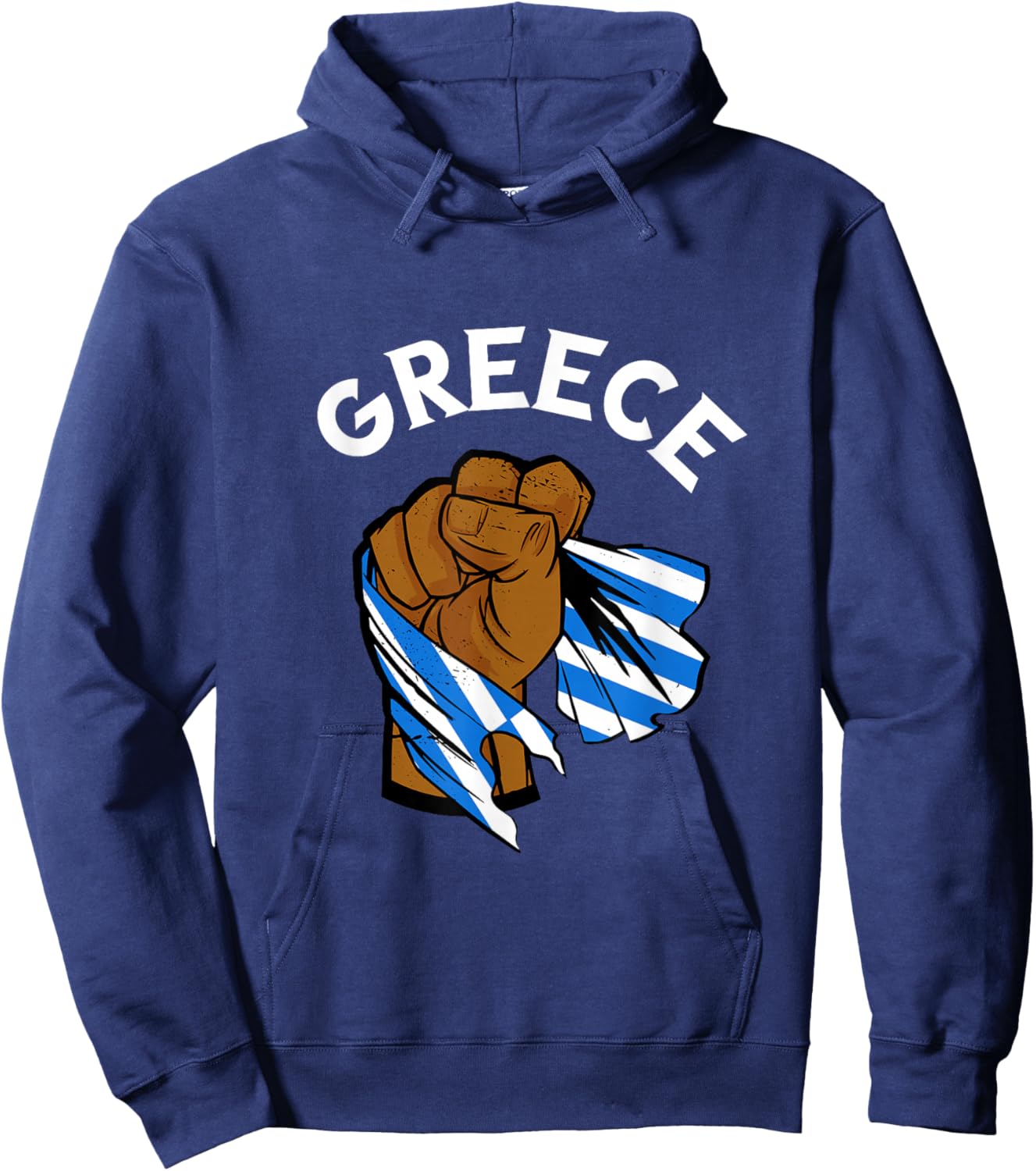 Greek Pride Handfist Greek Roots Greece Flag Hellenes Hoodie - Hoodie | Navy