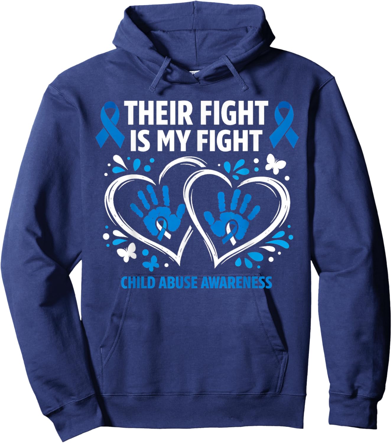Child Abuse Prevention Child Abuse Awareness Blue Ribbon Hoodie - Hoodie | Navy