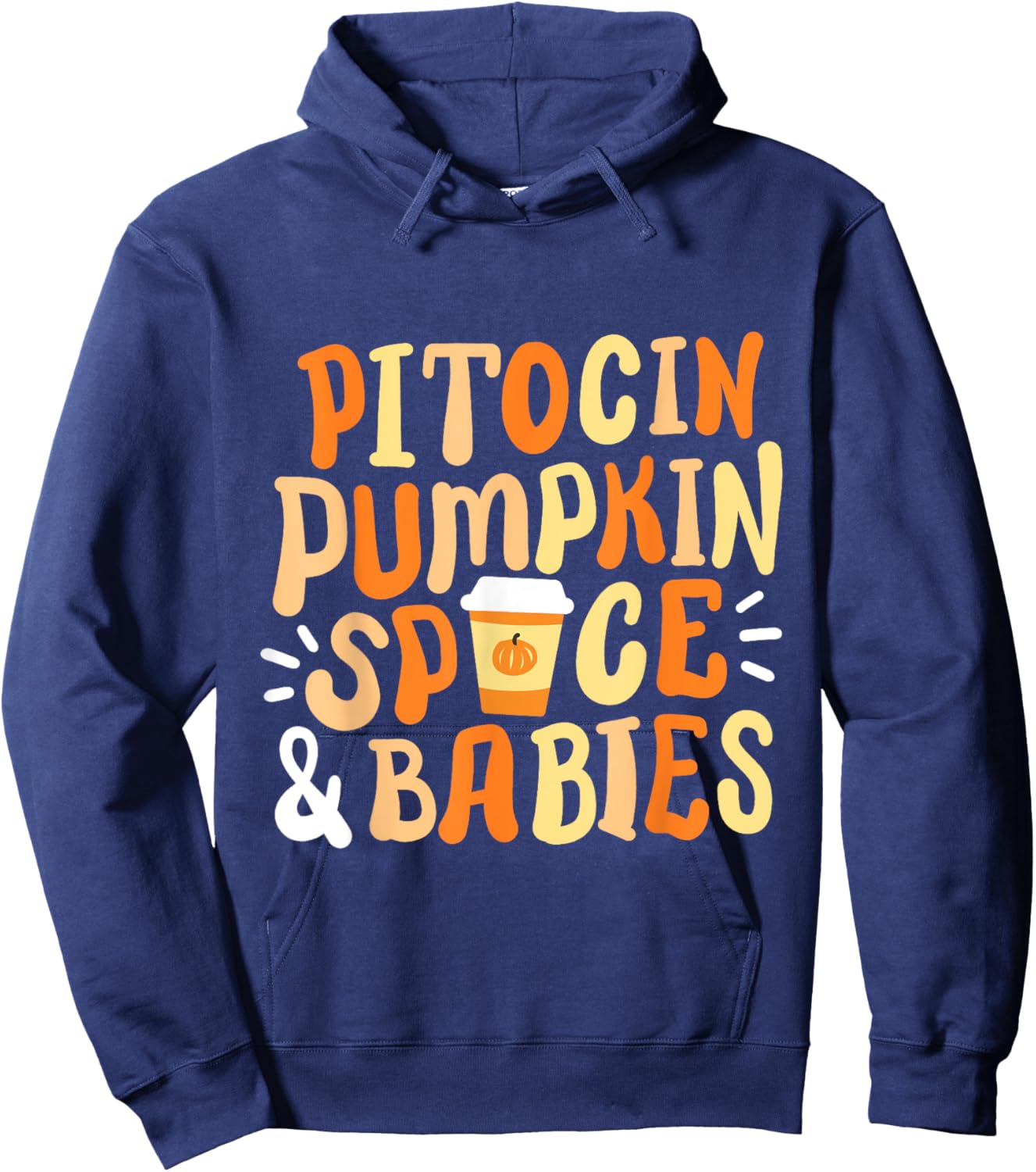 Halloween Labor And Delivery L&D Nurse Fall Pumpkins Midwife Hoodie - Hoodie | Navy