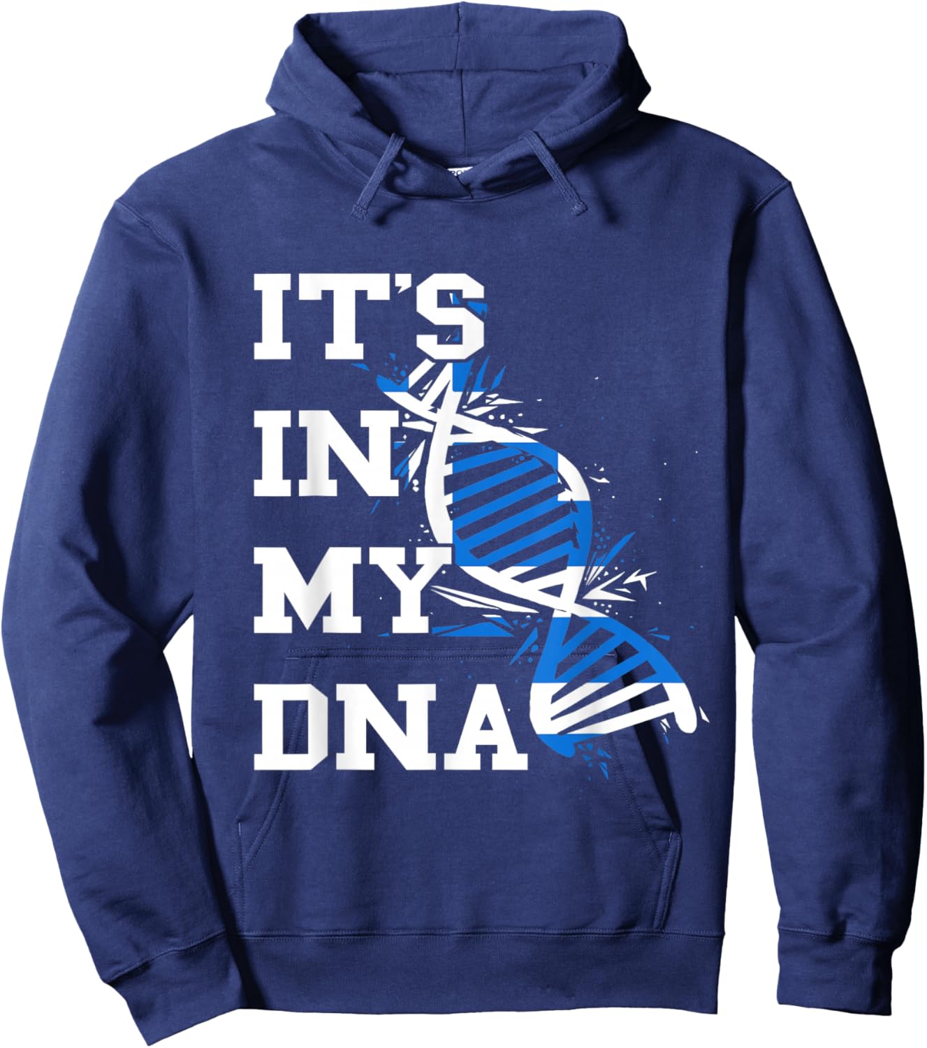 Greece It's In My DNA Hellenic Greek Flag Greek Roots Hoodie - Hoodie | Navy