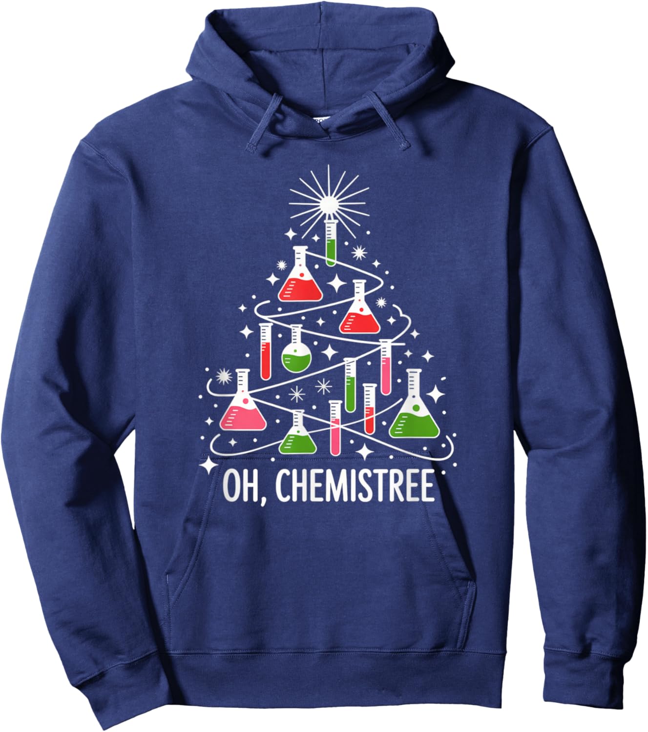 Chemistry Christmas Tree Science Humor Holiday Pun Hoodie - Hoodie | Navy