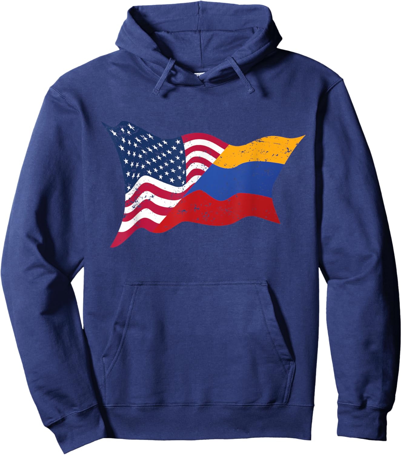 Colombia Dual Citizen American USA Flag Colombian Gift Hoodie - Hoodie | Navy