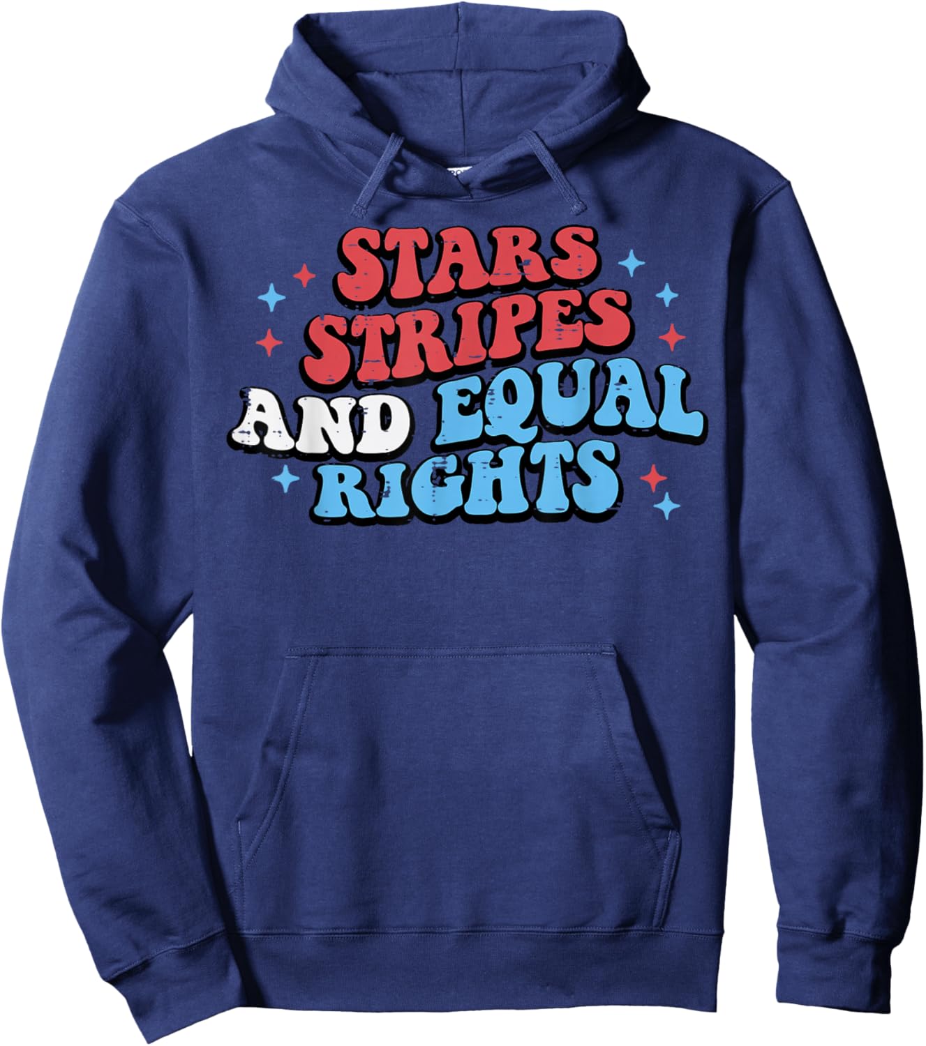 4th of July Stars Stripes Equal Rights Retro Men Women Kids Hoodie - Hoodie | Navy