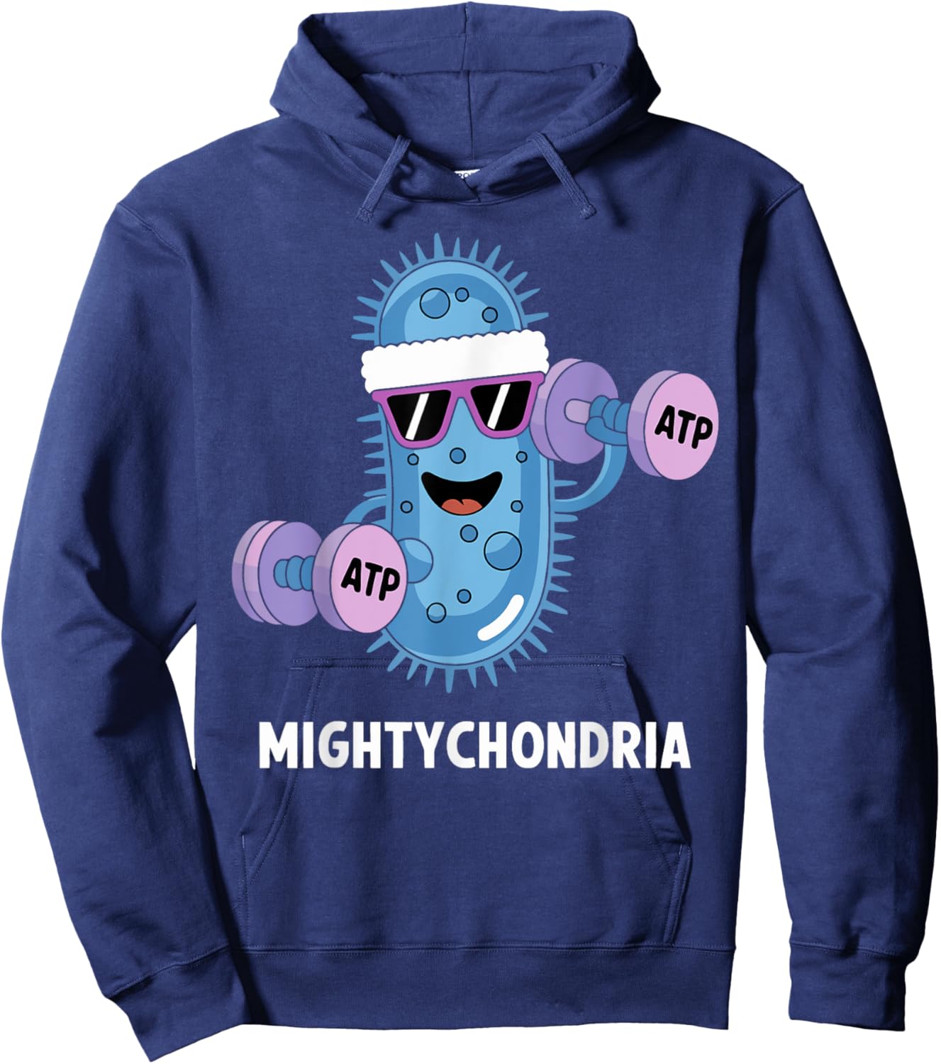 Mightychondria Funny Science Gym ATP Biology Workout Hoodie - Hoodie | Navy