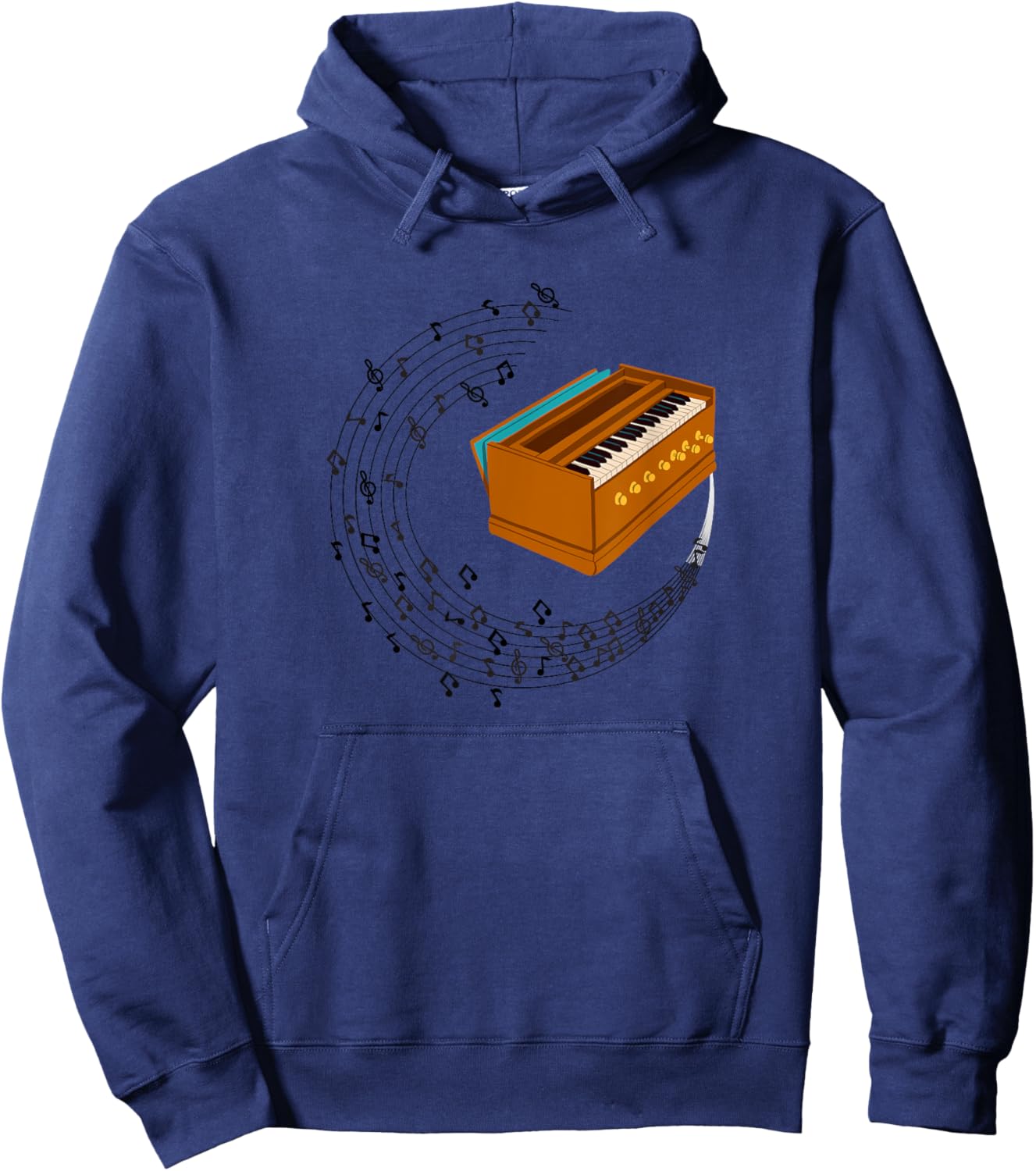 Indian Harmonium Musical Instrument Hoodie - Hoodie | Navy