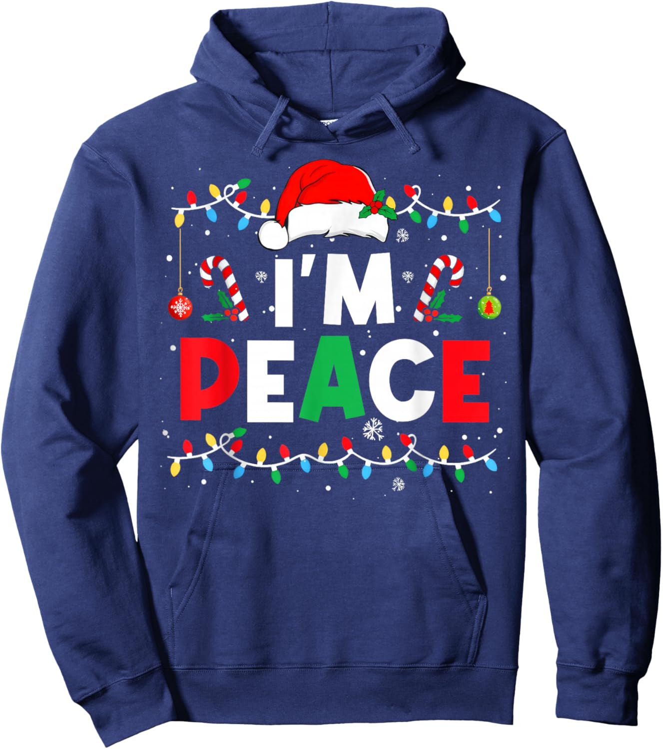 I Come In Peace I'm Peace Funny Matching Couple Christmas Hoodie - Hoodie | Navy