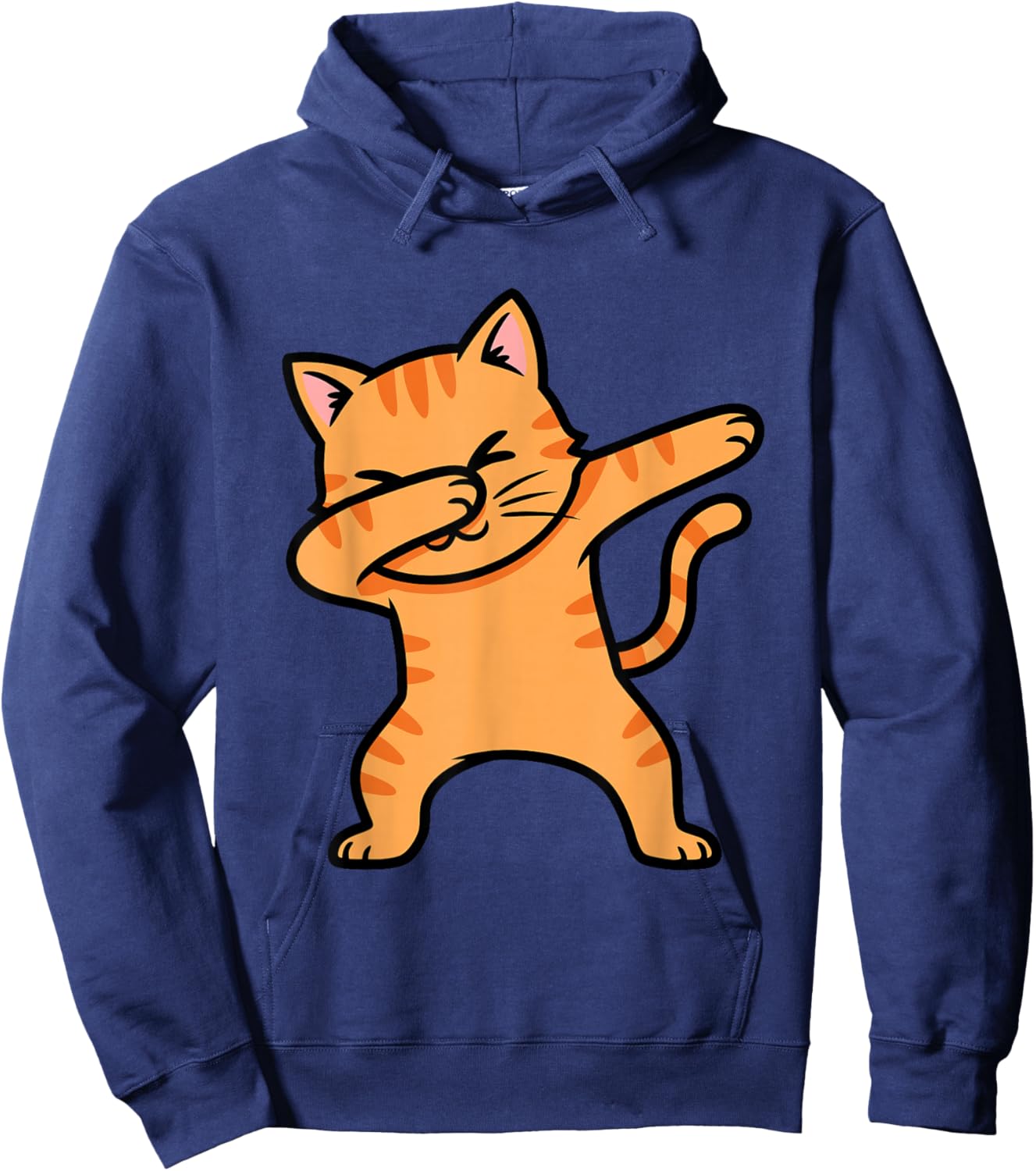 Orange Tabby Cat Dabbing Hoodie - Hoodie | Navy