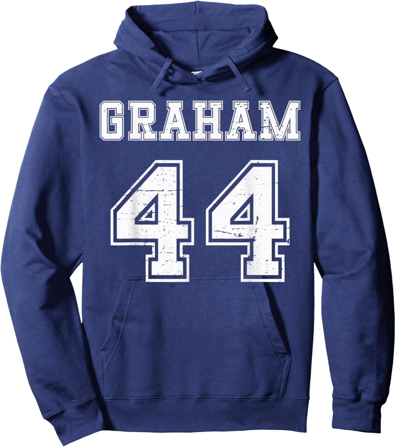 Graham Vintage Jersey Text Graphic Number 44 for Sport Hoodie - Hoodie | Navy