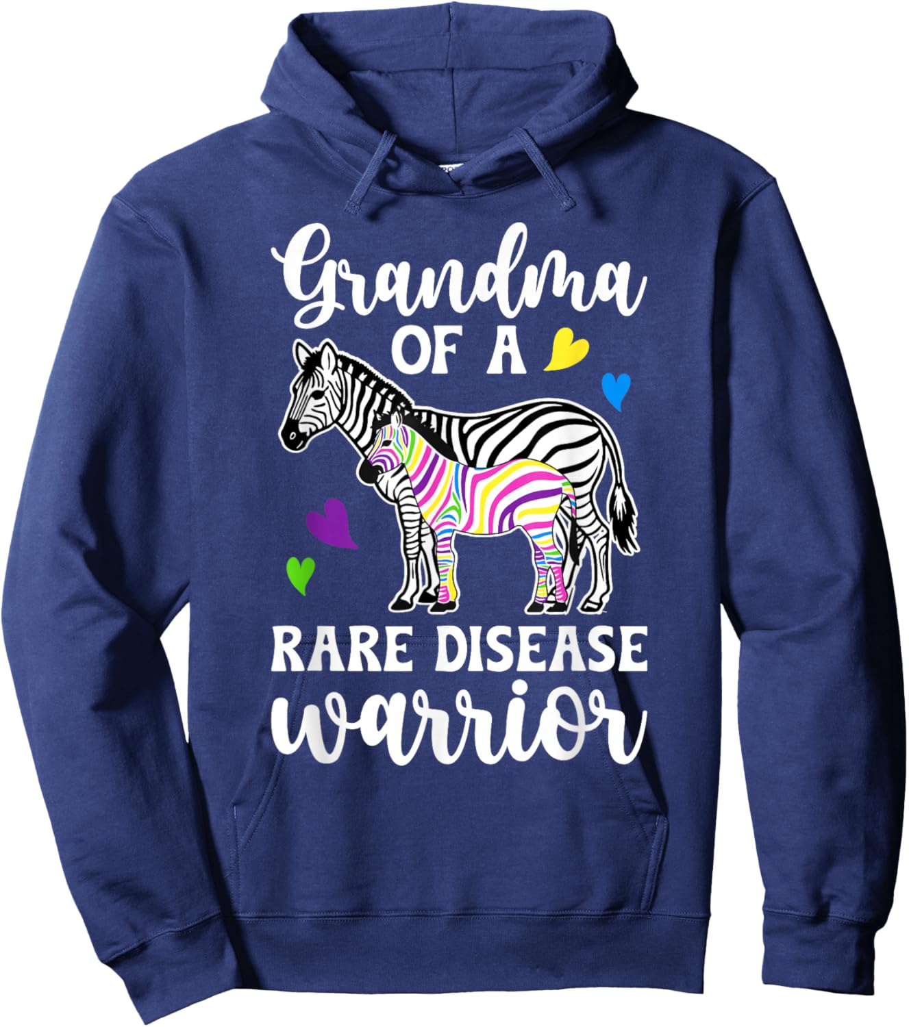 Grandma of A Rare Disease Warrior Rare Disease Awareness Hoodie - Hoodie | Navy