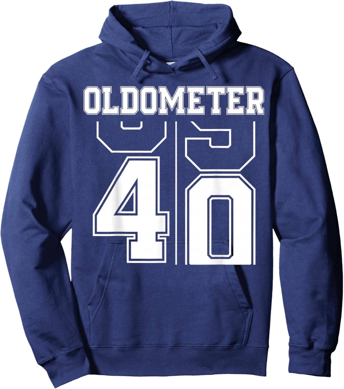 Oldometer 39-40 40th Birthday Sport Text 40 Year Old Hoodie - Hoodie | Navy