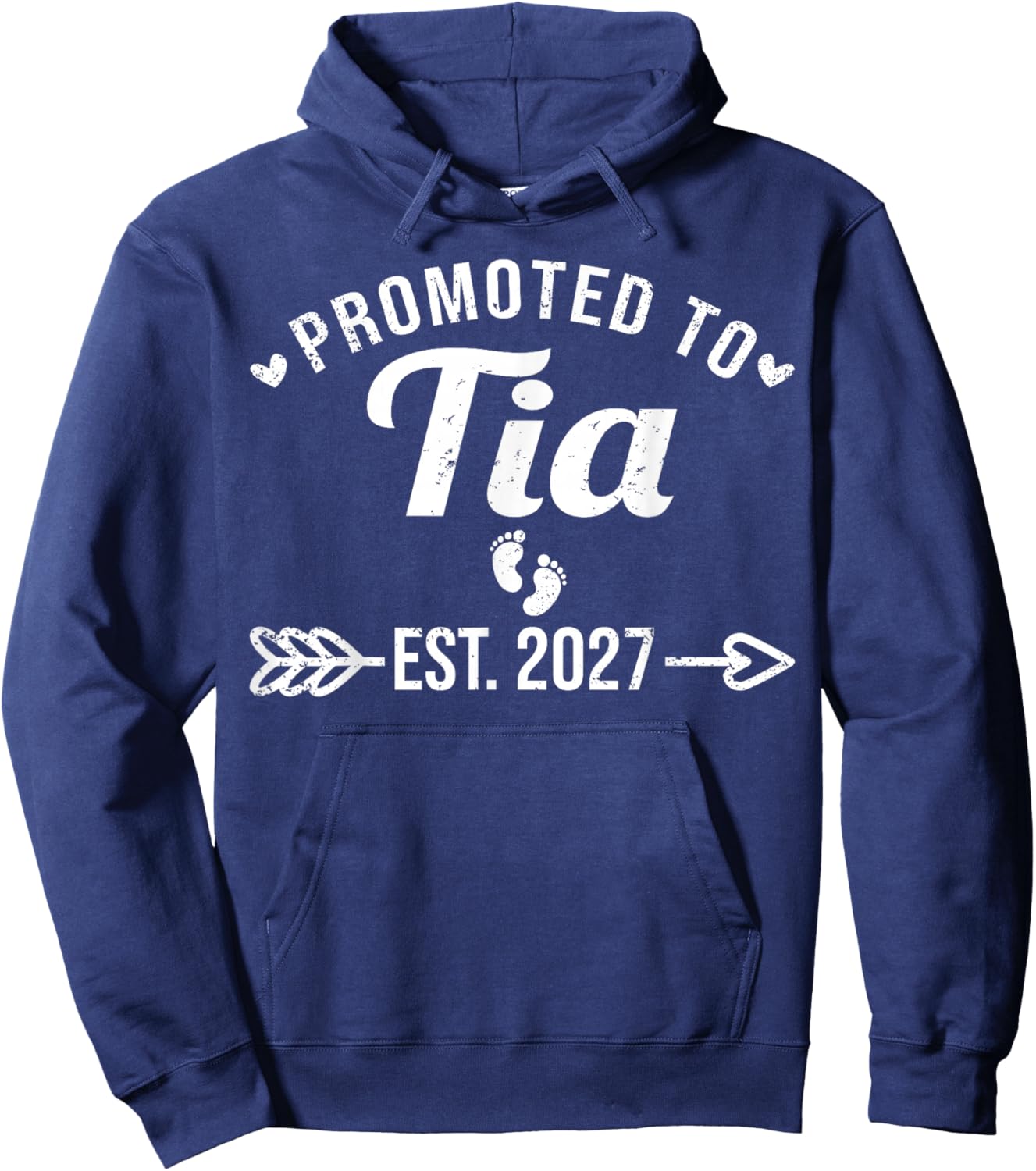 Promoted to Tia Est 2027 Funny Spanish Aunt Pregnancy Hoodie - Hoodie | Navy