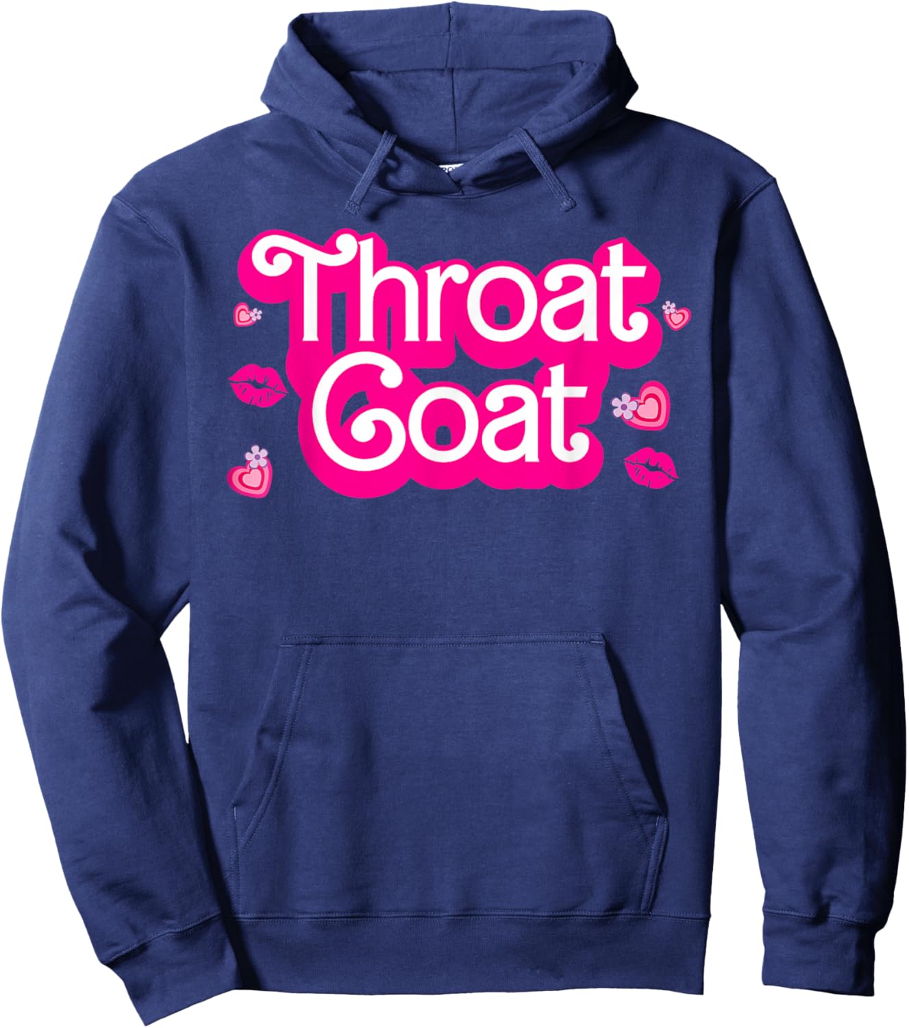 Pink Throat Goat Adult Humor Funny Sarcastic Outfit Hoodie - Hoodie | Navy