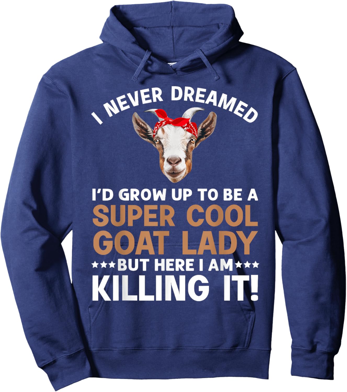 Cool Goat Lady Art Girl Animal Farmer Goat Lover Hoodie - Hoodie | Navy