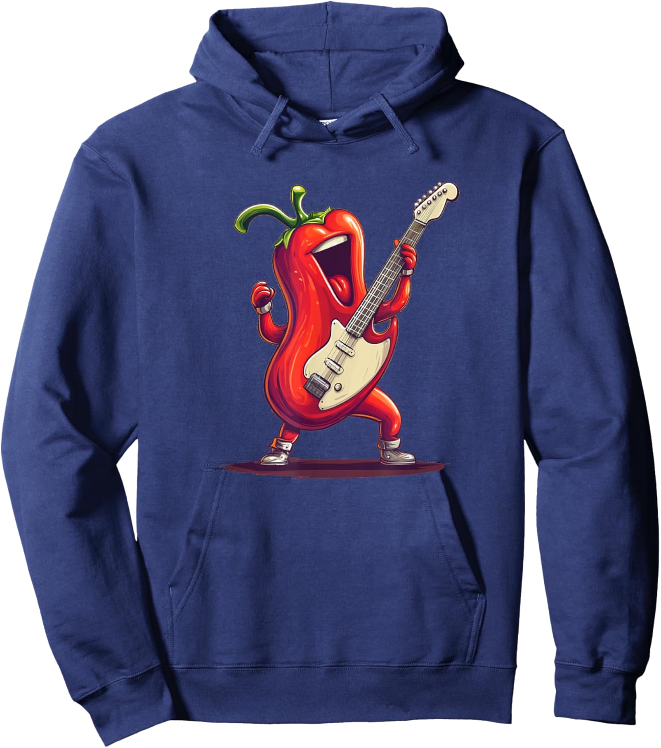 Paprika with Electric Guitar for a Rockin' Vibe Hoodie - Hoodie | Navy