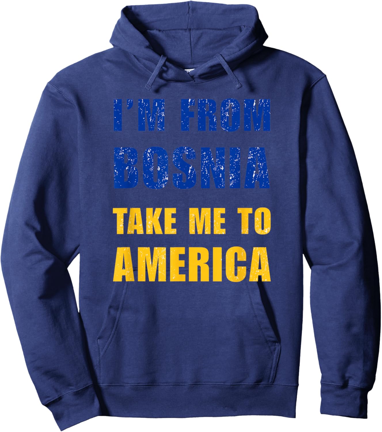 Von Bosnien nach Amerika | Bosnian Pride, Bosna i Hercegovina Hoodie - Hoodie | Navy