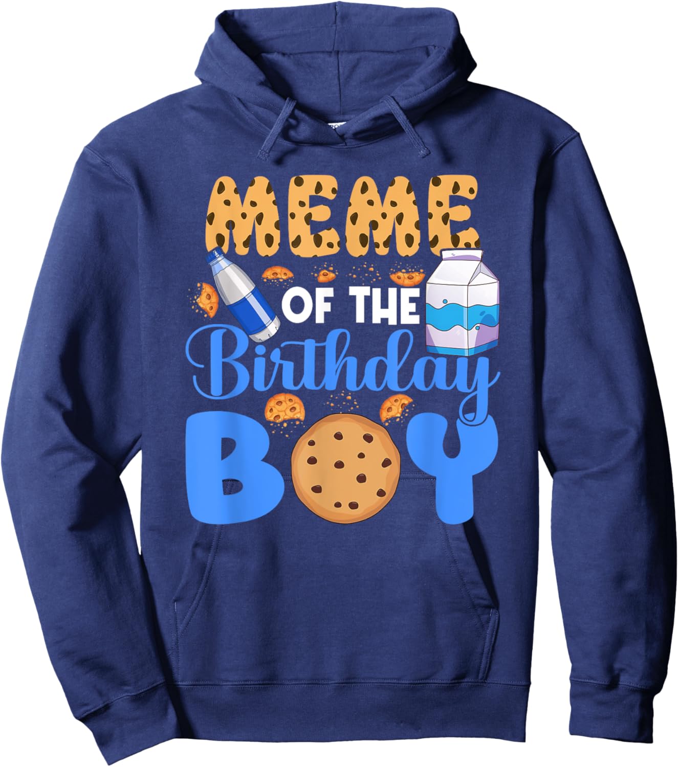 Meme of The Birthday Boy Milk and Cookies 1st Birthday Hoodie - Hoodie | Navy