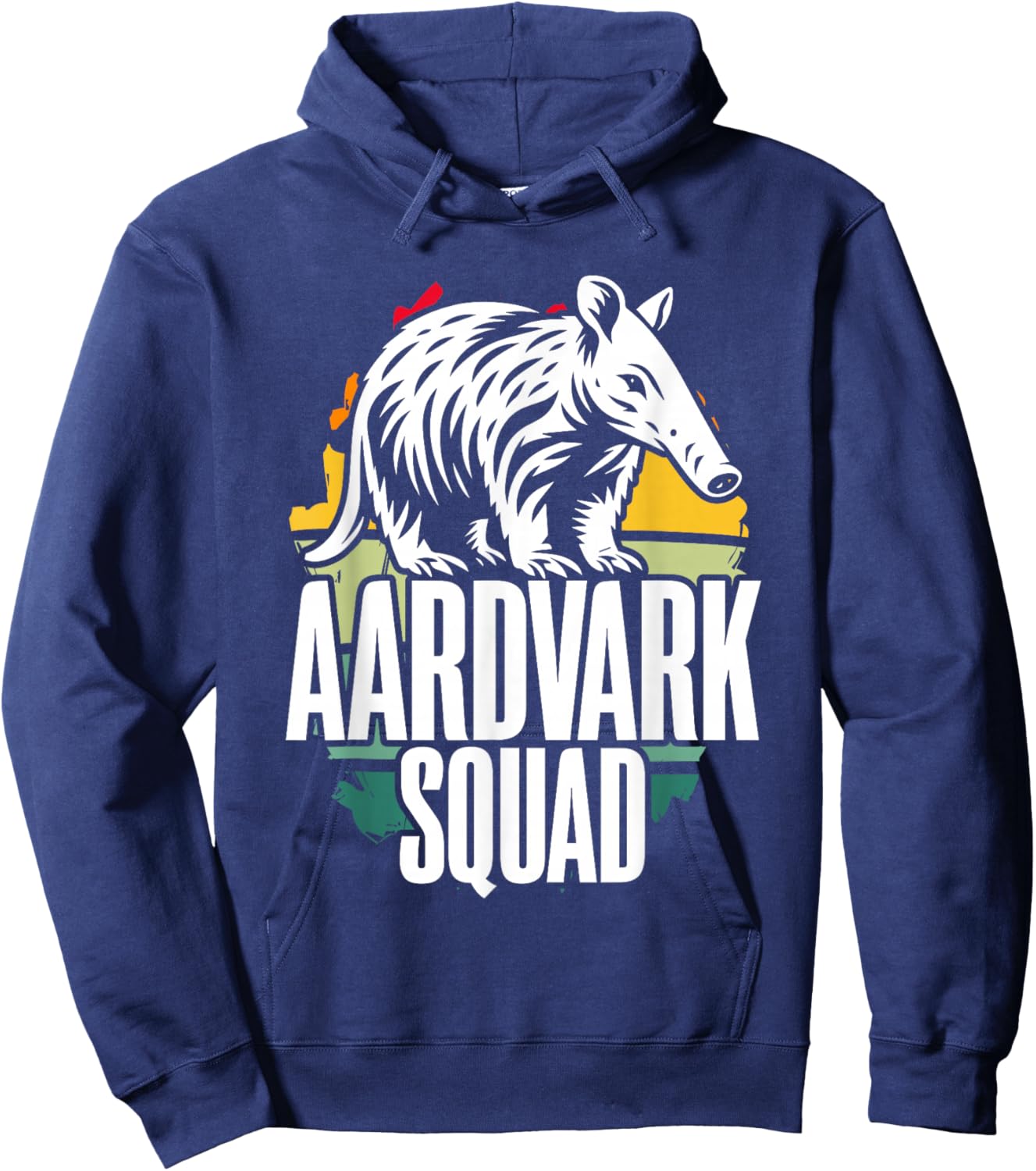 Aardvark Squad Animal Retro Vintage Nature Wildlife Hoodie - Hoodie | Navy
