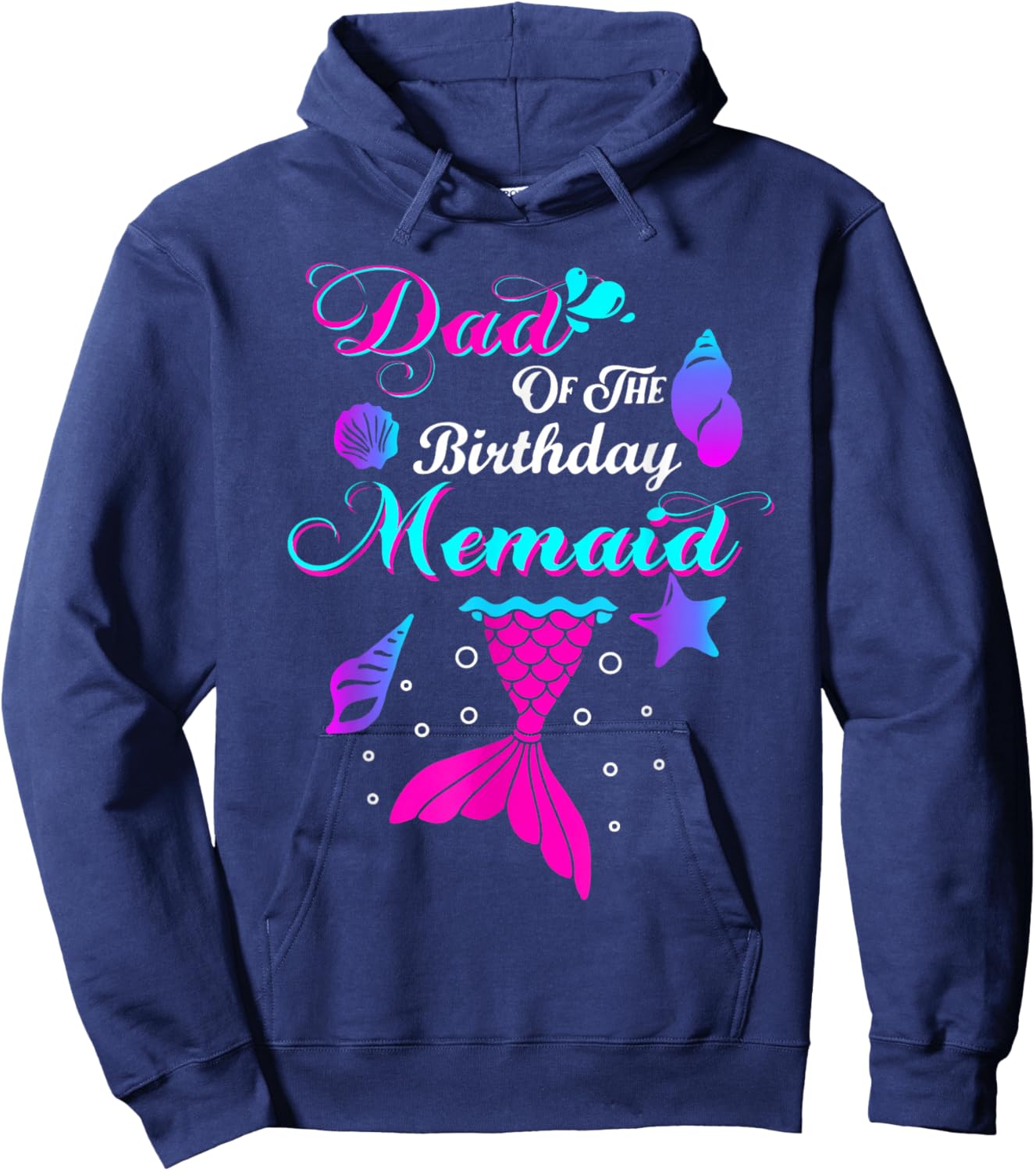 Mom And Dad Of The Birthday Mermaid Matching Family Hoodie - Hoodie | Navy
