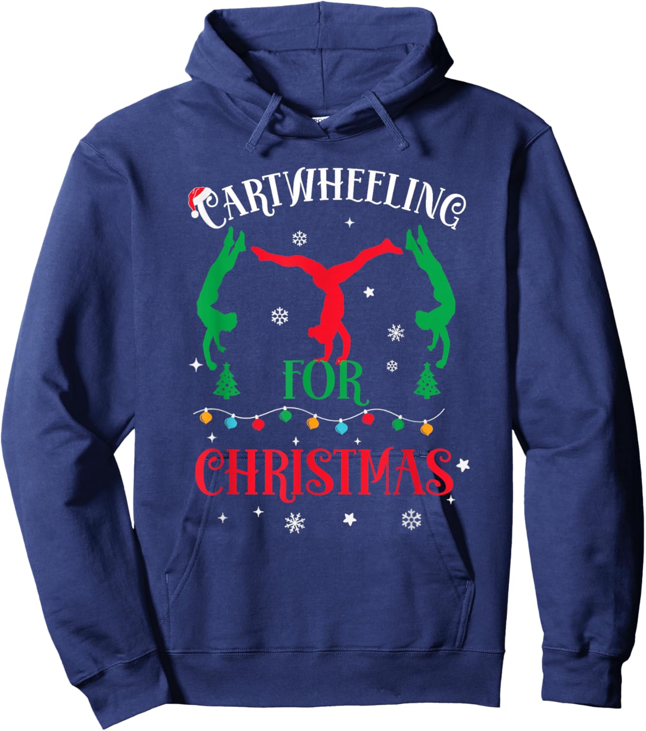 Gymnast Cartwheel For Christmas 2025 Gymnastic Tumbling Girl Hoodie - Hoodie | Navy