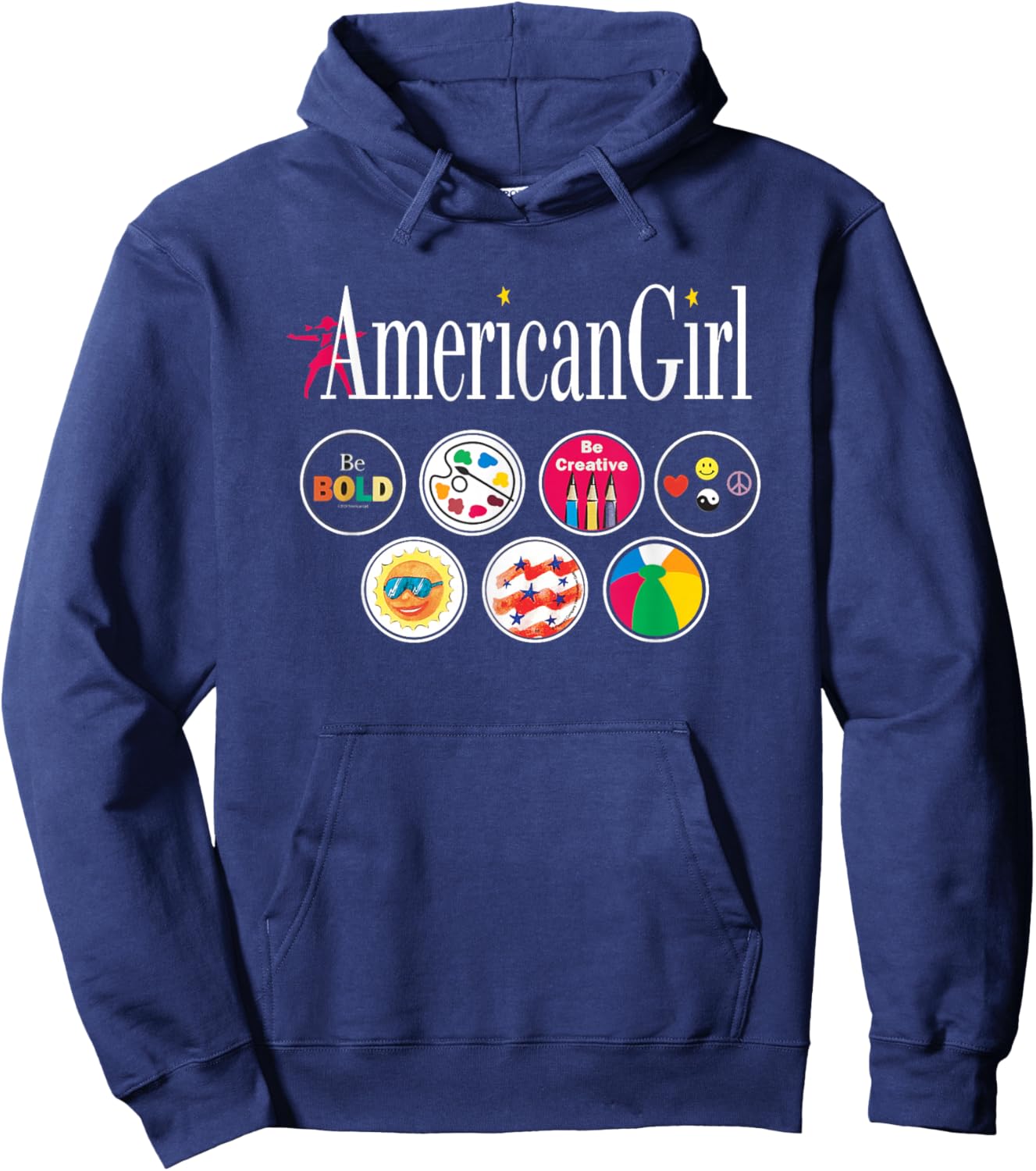 American Girl - Logo & Grin Pins Hoodie - Hoodie | Navy