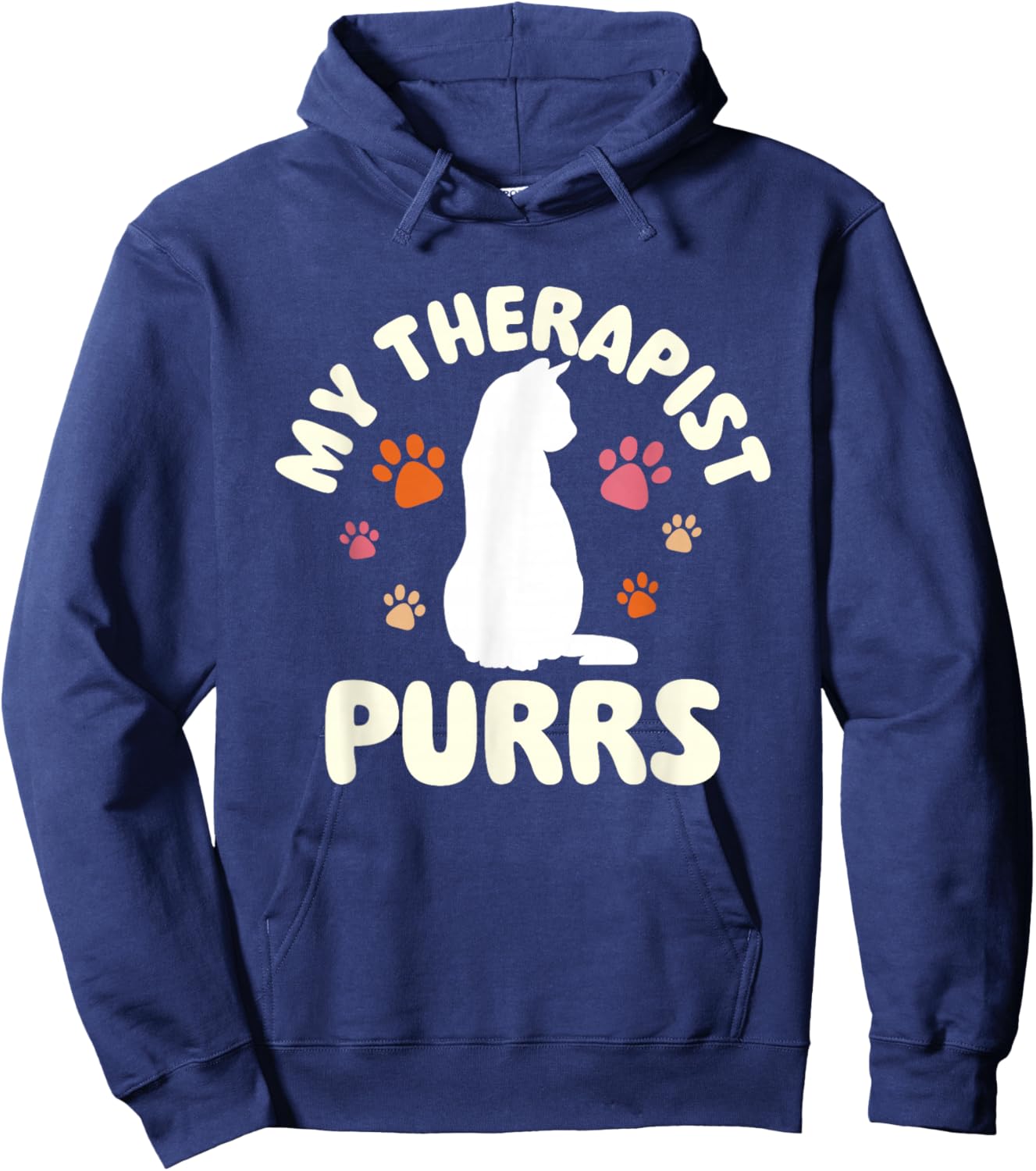 My Therapist Purrs - Cat Lover Kitten Owner Kitty Women Hoodie - Hoodie | Navy