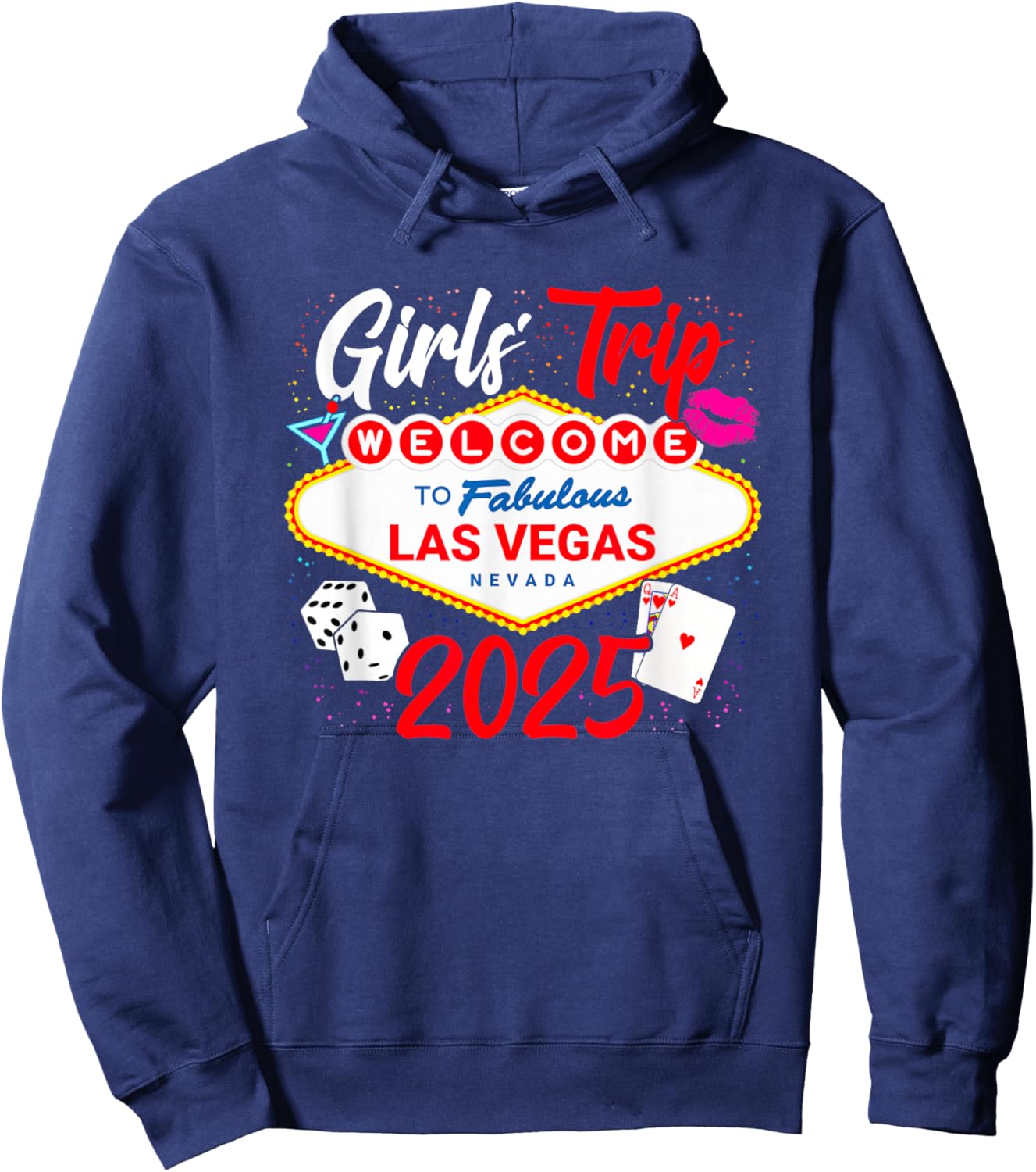 Girls Trip 2025 - Party in Las Vegas - Vegas Girls Trip 2025 Hoodie - Hoodie | Navy