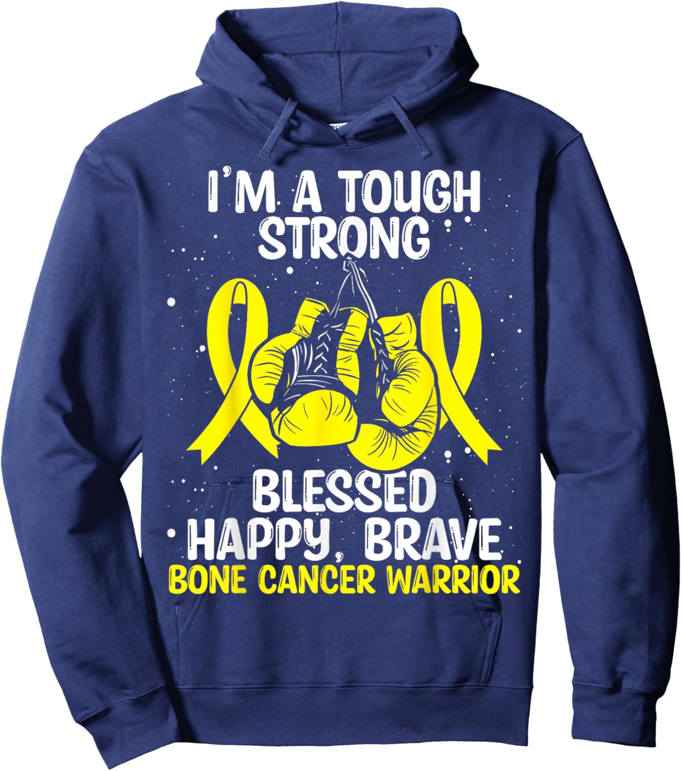 Bone Cancer Awareness Movement Tough Survivor Warrior Hoodie - Hoodie | Navy