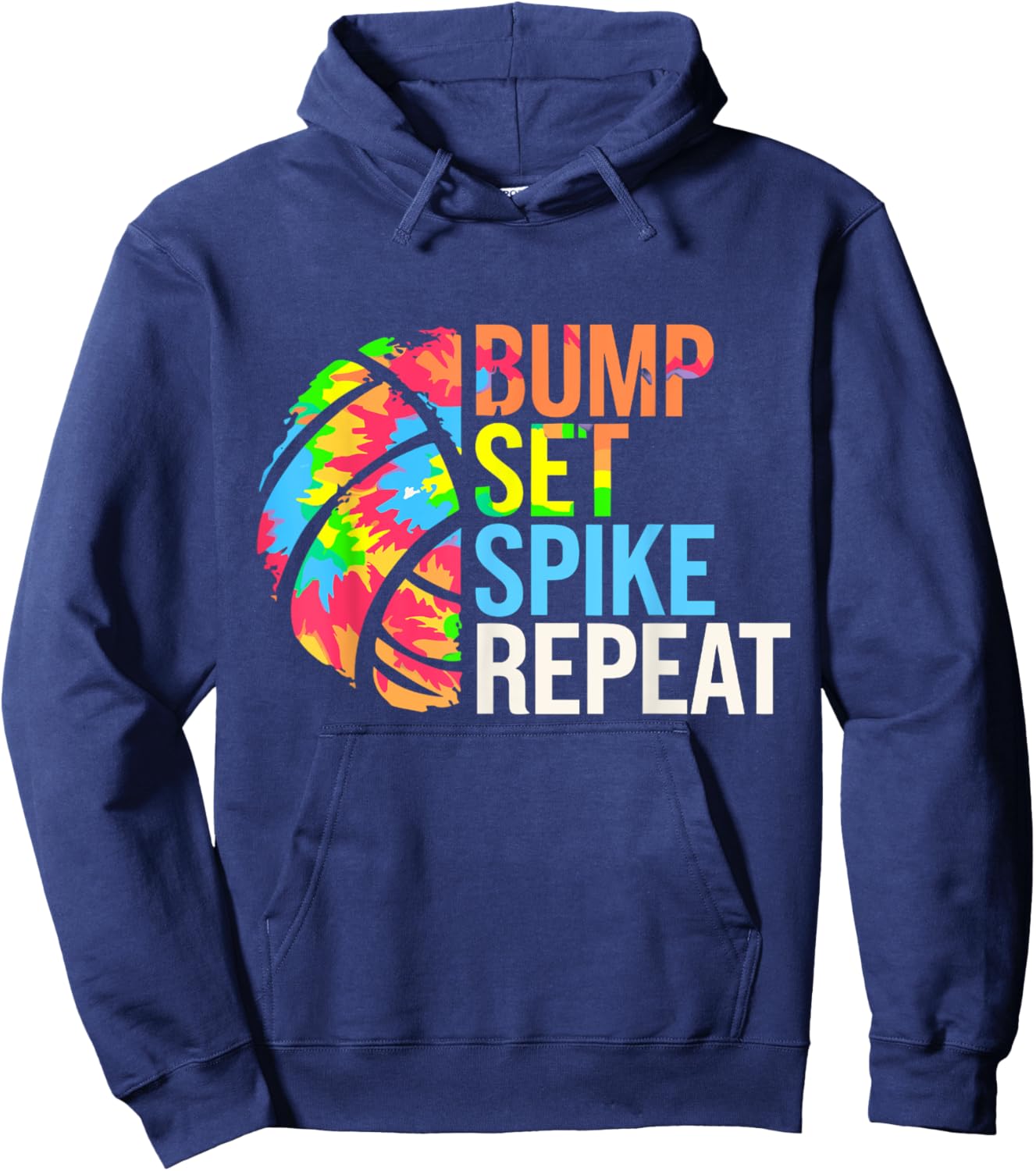 Bump Set Spike Repeat Volleybal Players Girls Teens Women Hoodie - Hoodie | Navy