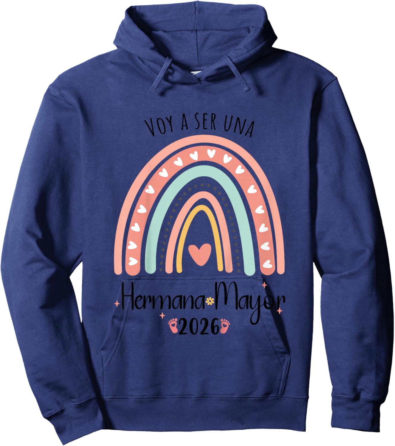 Kids Hermana Mayor 2026 Voy A Ser Hermana Mayor 2026 Hoodie - Hoodie | Navy