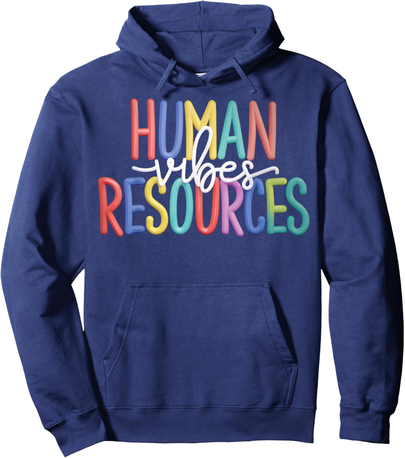 Human Vibes Resources Funny HR Professional Colorful Design Hoodie - Hoodie | Navy