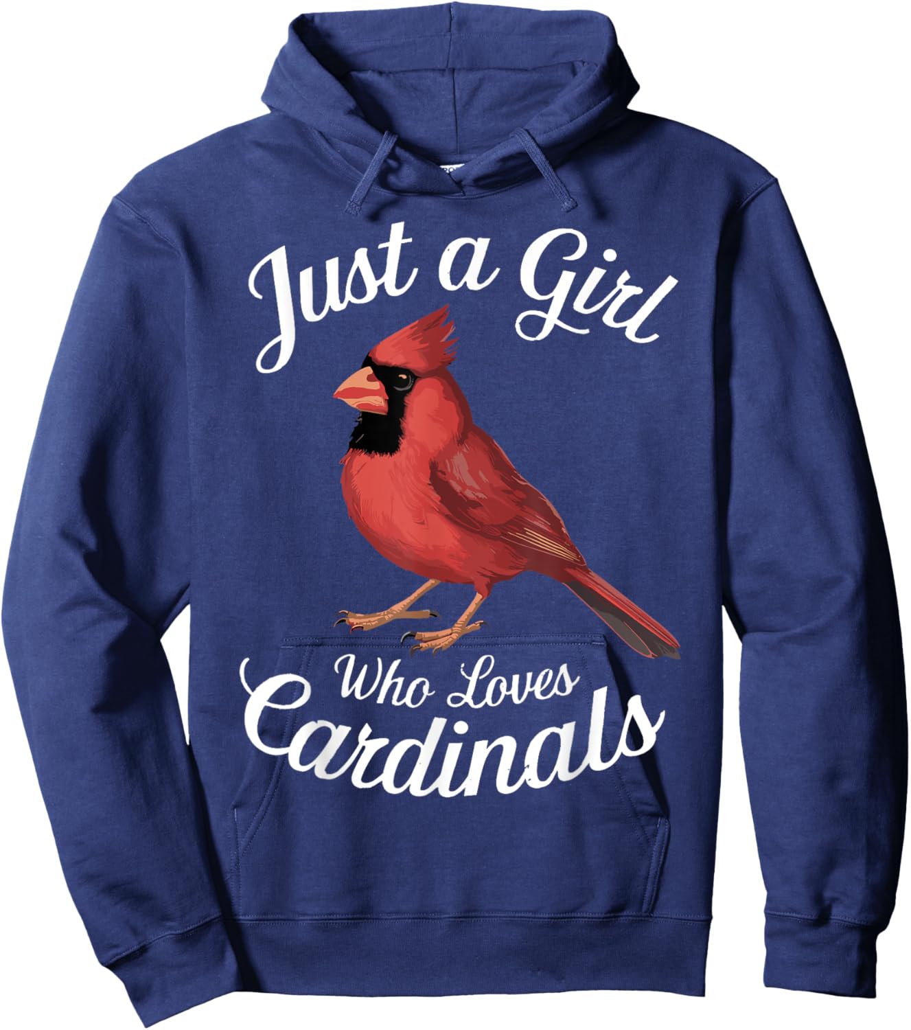 Just a Girl Who Loves Cardinals Cute Cardinal Bird Hoodie - Hoodie | Navy