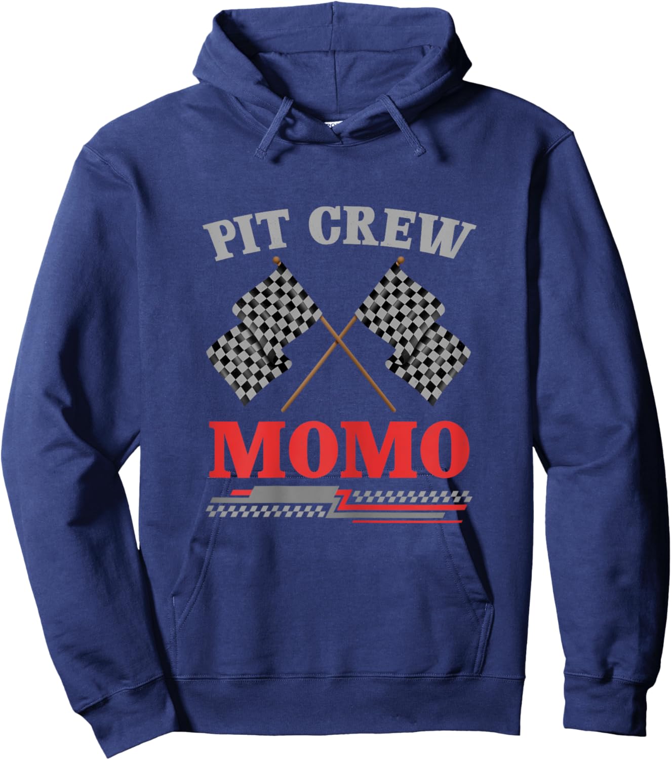Retro Pit Crew Momo Gifts For Mother's Day Race Car Mom Momo Hoodie - Hoodie | Navy