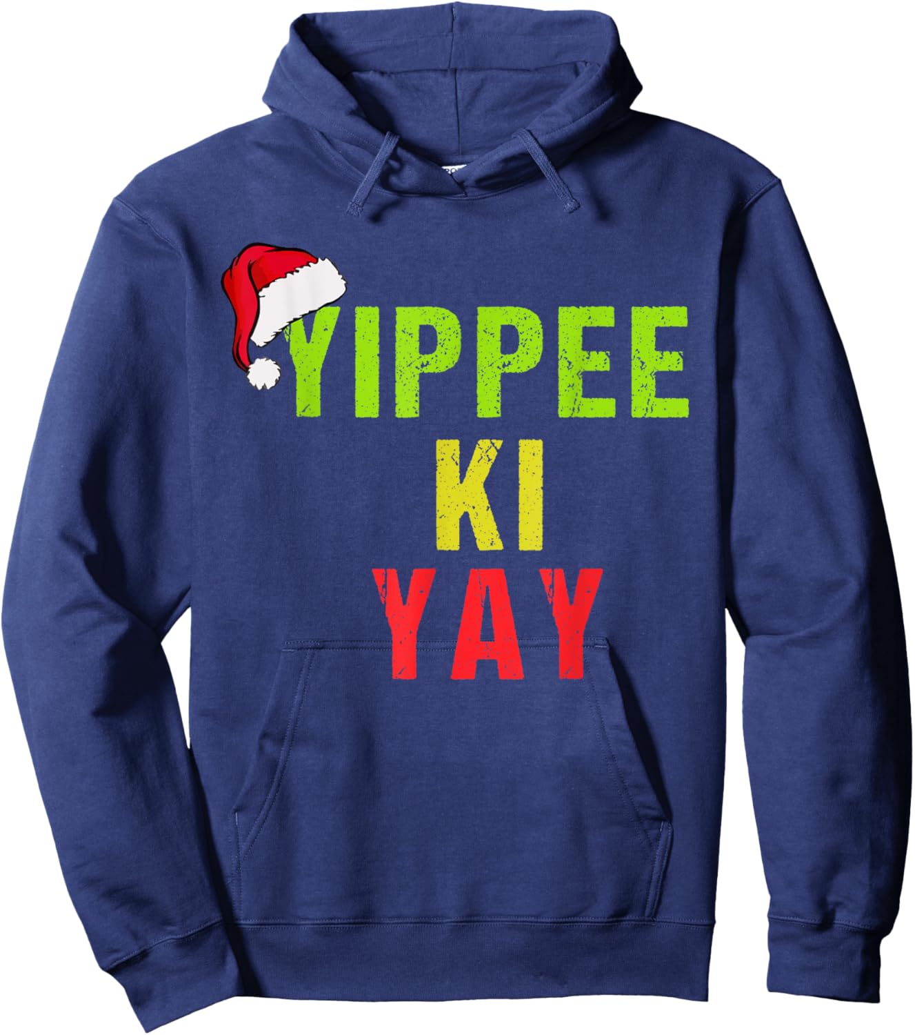 Funny Christmas Sweater Yippee-Ki-Yay Funny Christmas Xmas Hoodie - Hoodie | Navy