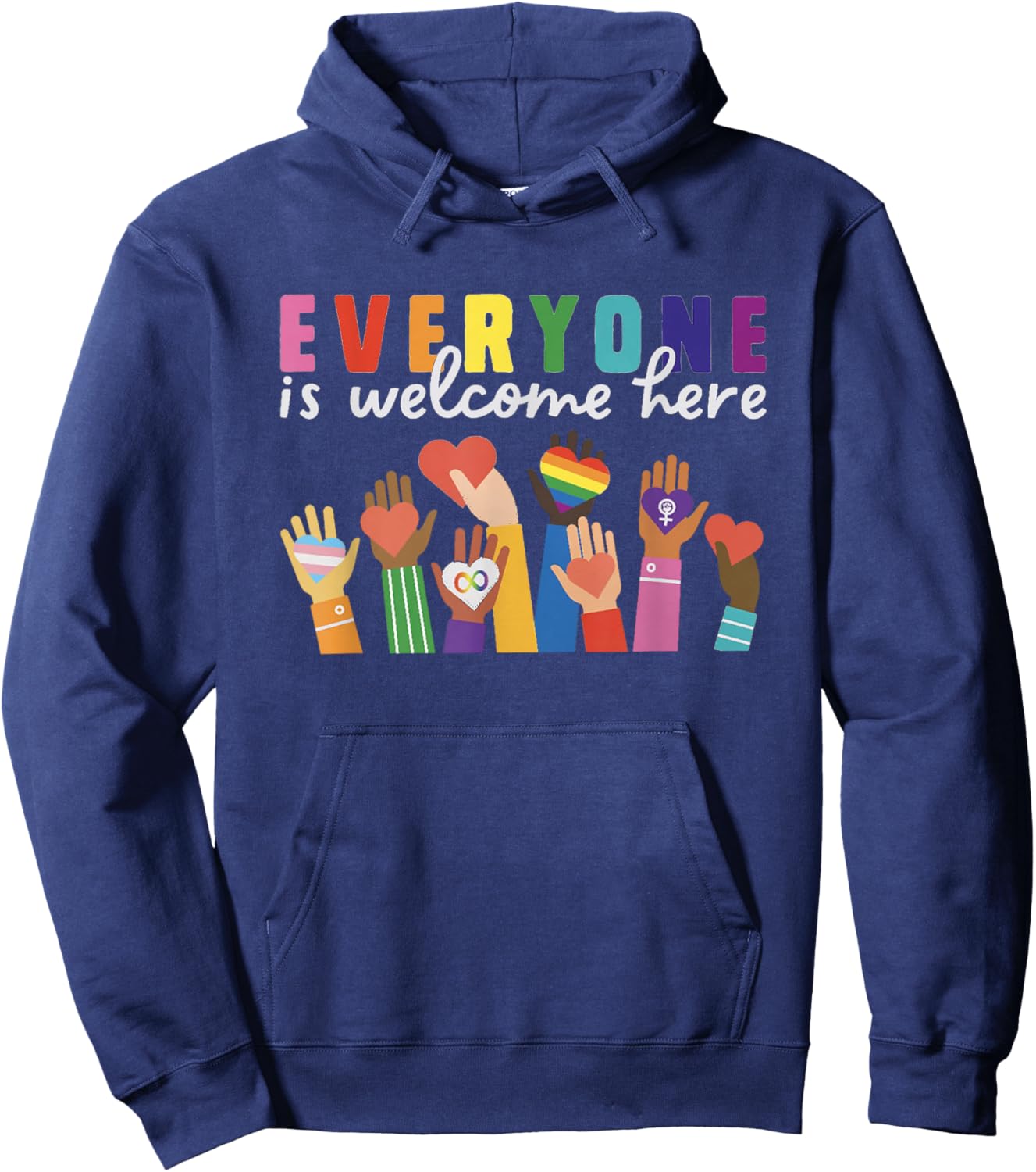 Everyone Is Welcome Here Hoodie - Hoodie | Navy
