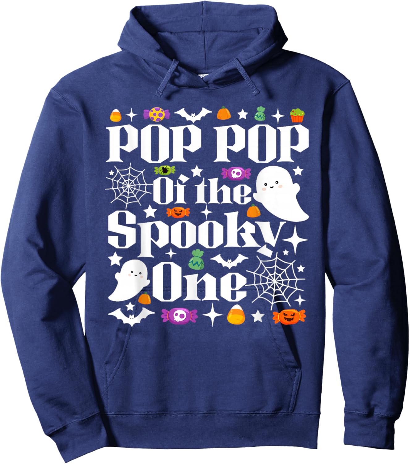 Pop Pop of The Spooky One Halloween First Birthday Boy Hoodie - Hoodie | Navy