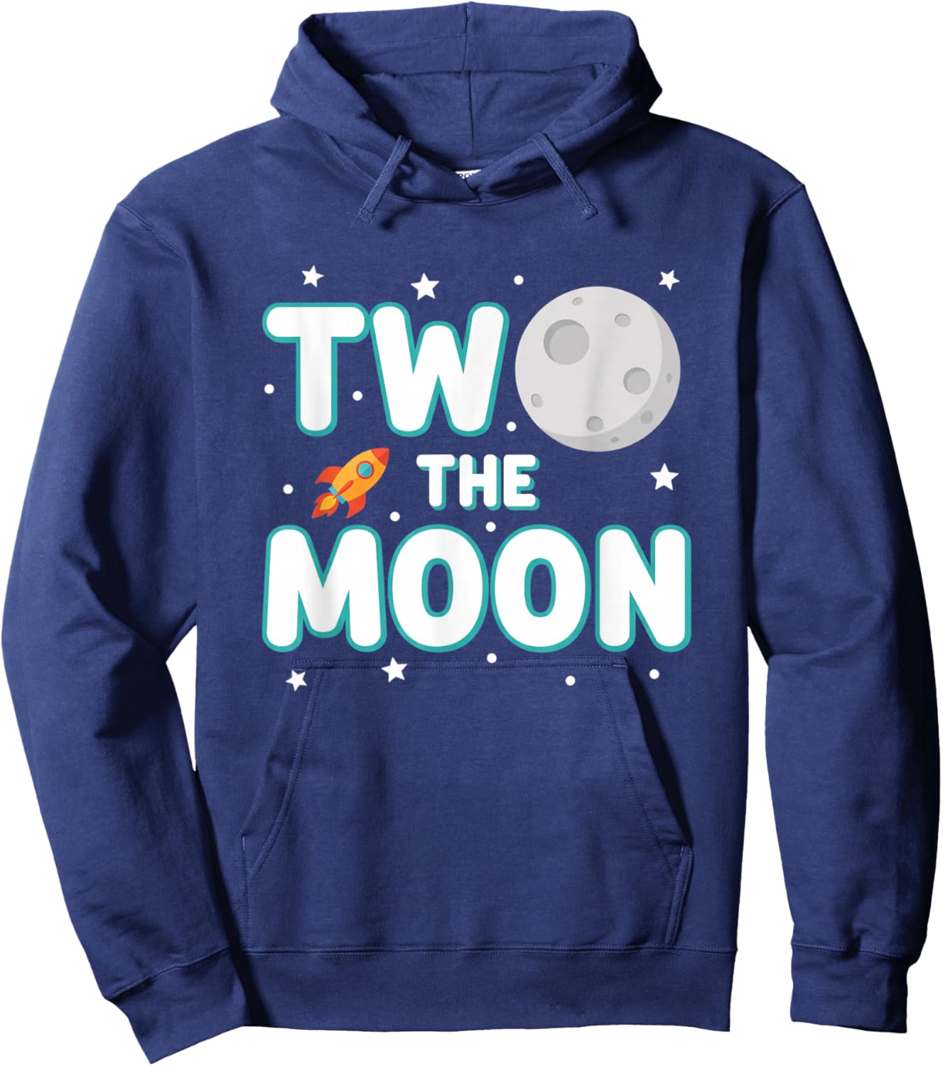 Mom Two The Moon Mom, Space Party for 2nd Birthday Hoodie - Hoodie | Navy