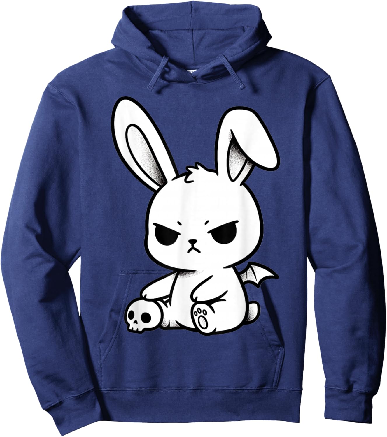 Dark Goth Bunny Cute Evil Rabbit Grunge Aesthetic Horror Hoodie - Hoodie | Navy