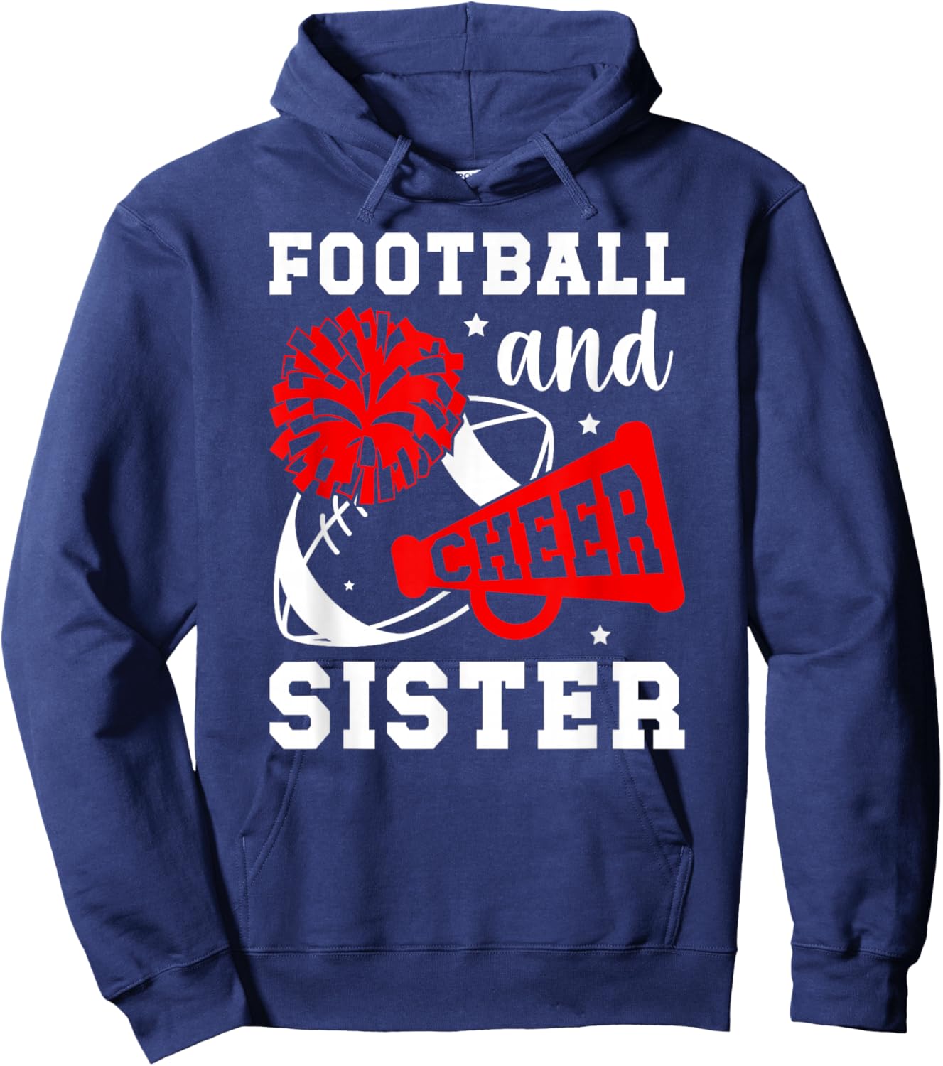 Football And Cheer Sister Football & Cheerleading Sister Hoodie - Hoodie | Navy